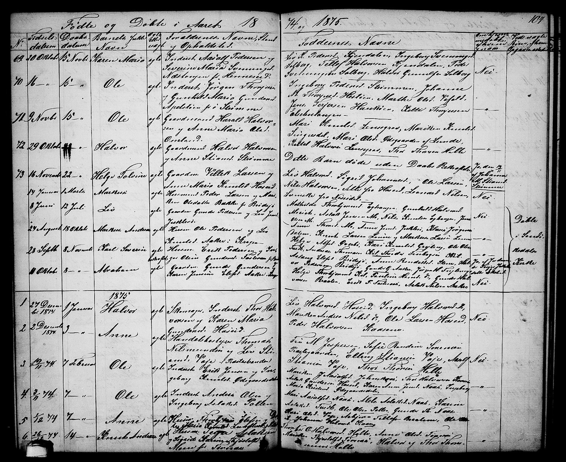 Drangedal kirkebøker, SAKO/A-258/G/Ga/L0002: Parish register (copy) no. I 2, 1856-1887, p. 104