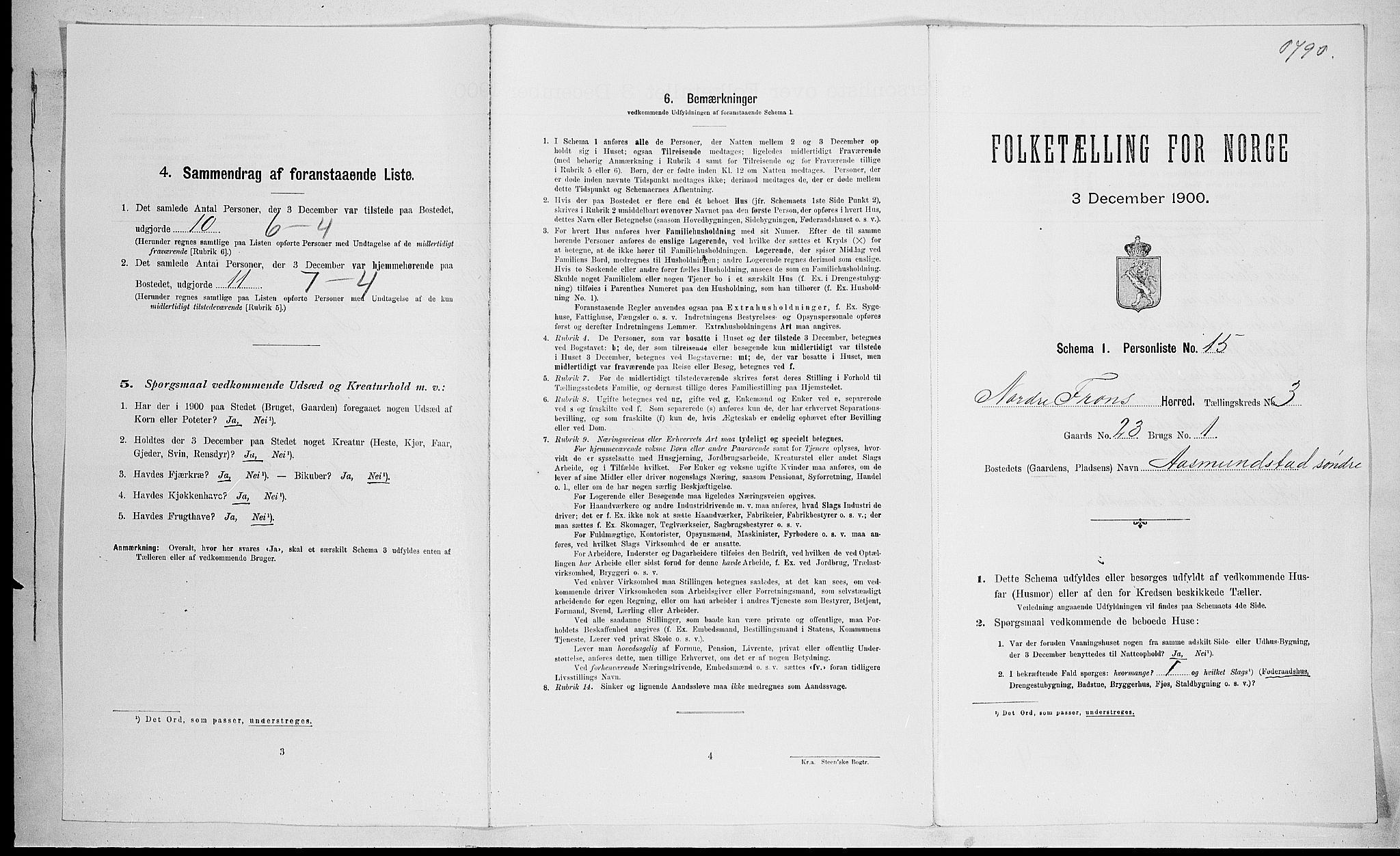 SAH, 1900 census for Nord-Fron, 1900, p. 340