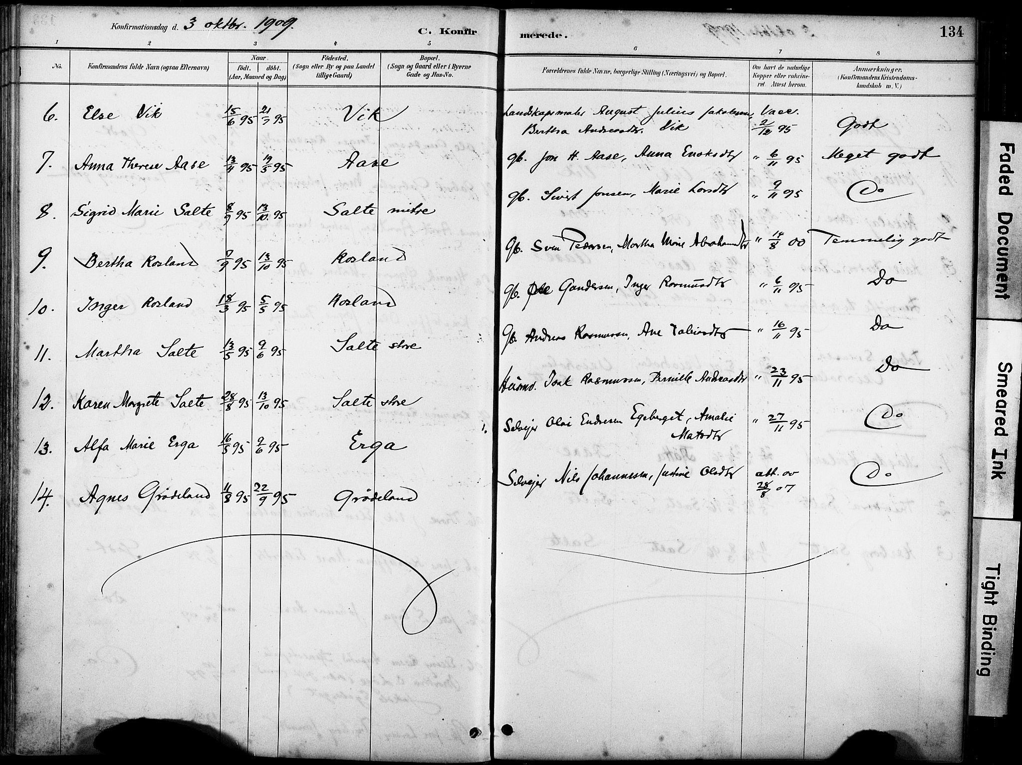 Klepp sokneprestkontor, AV/SAST-A-101803/001/3/30BA/L0007: Parish register (official) no. A 8, 1886-1912, p. 134