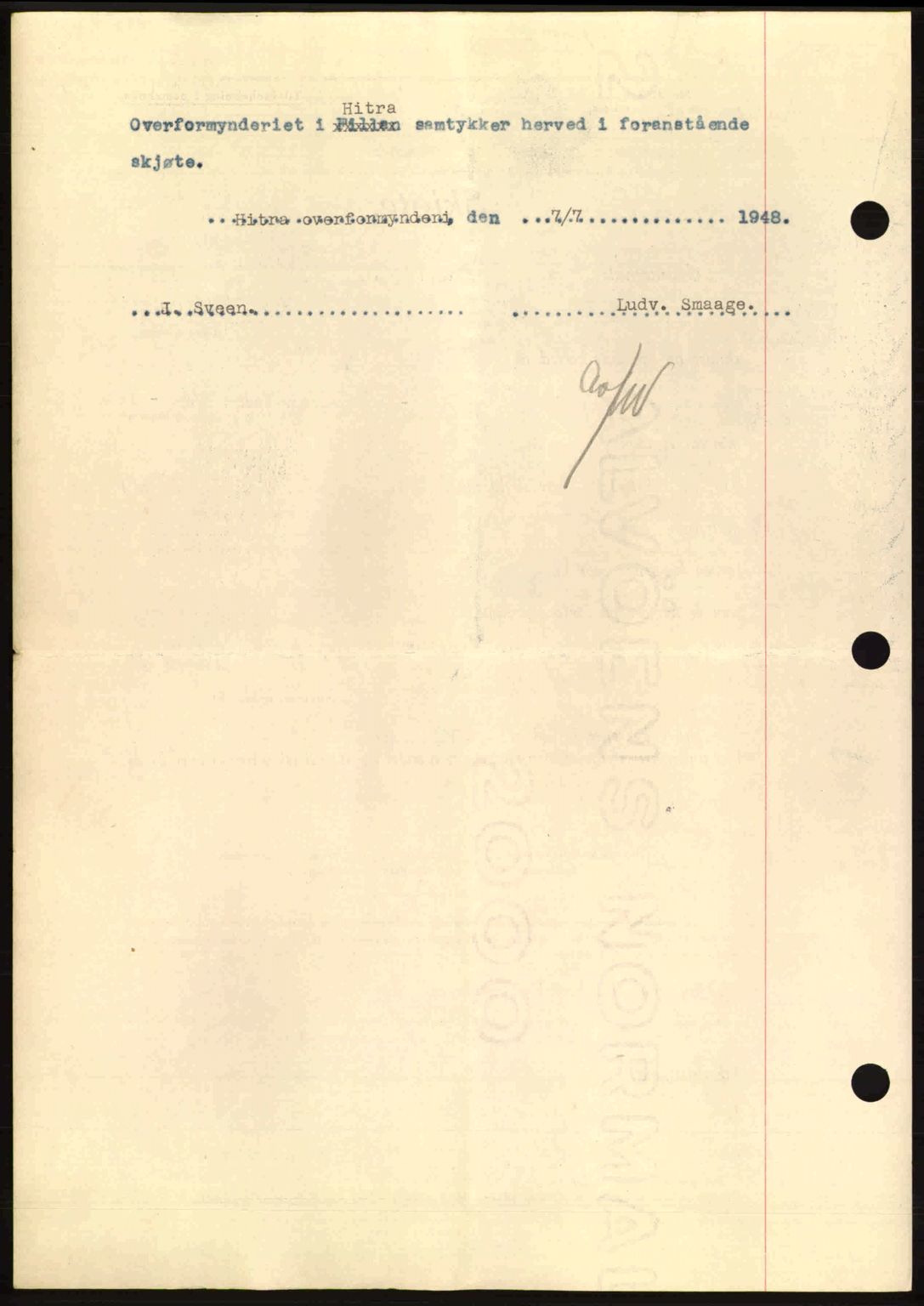 Hitra sorenskriveri, SAT/A-0018/2/2C/2Ca: Mortgage book no. A5, 1947-1948, Diary no: : 887/1948
