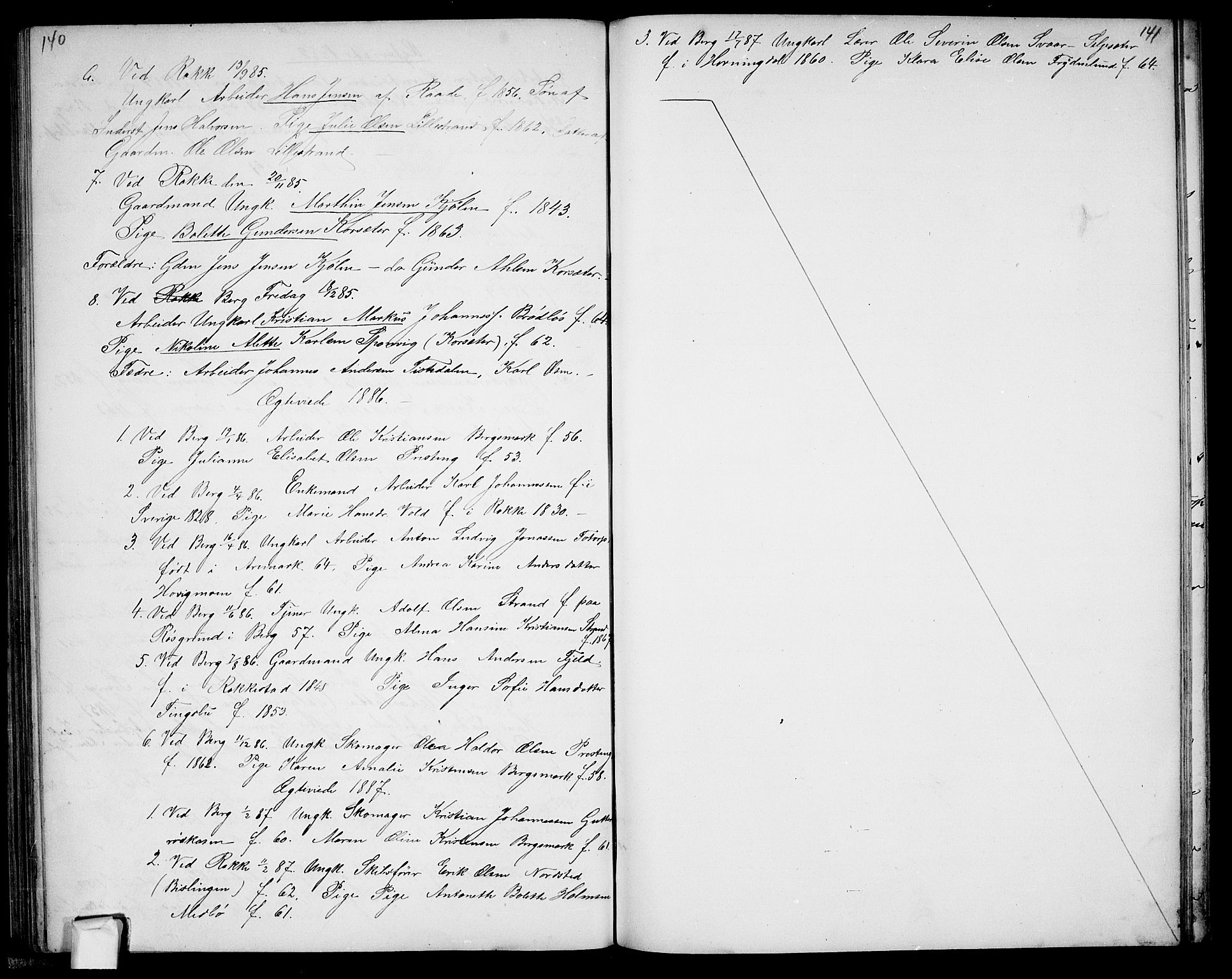 Berg prestekontor Kirkebøker, SAO/A-10902/G/Gc/L0002: Parish register (copy) no. III 2, 1856-1887, p. 140-141