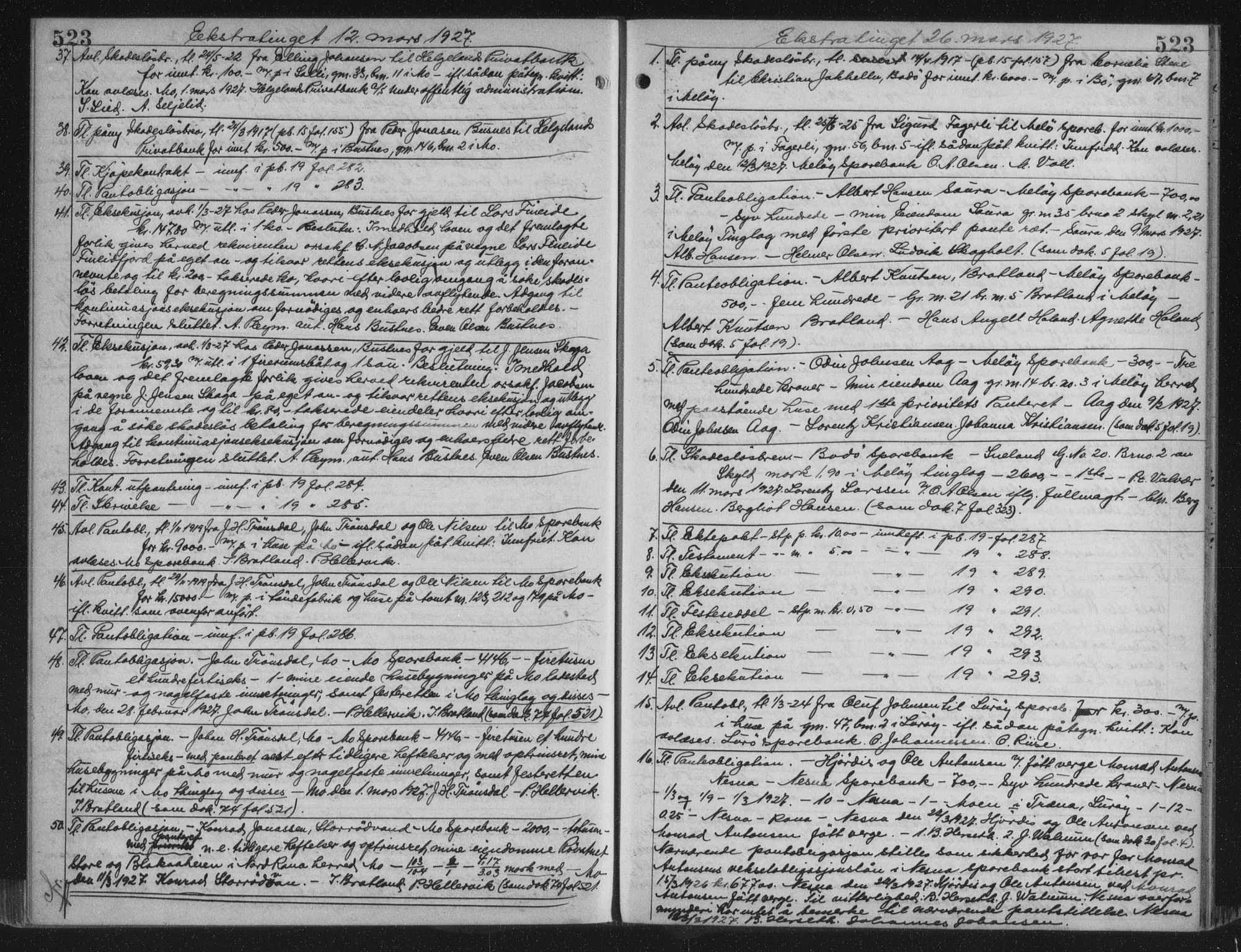 Rana sorenskriveri , AV/SAT-A-1108/1/2/2C/L0018: Mortgage book no. 18, 1923-1928, p. 523, Deed date: 26.03.1927