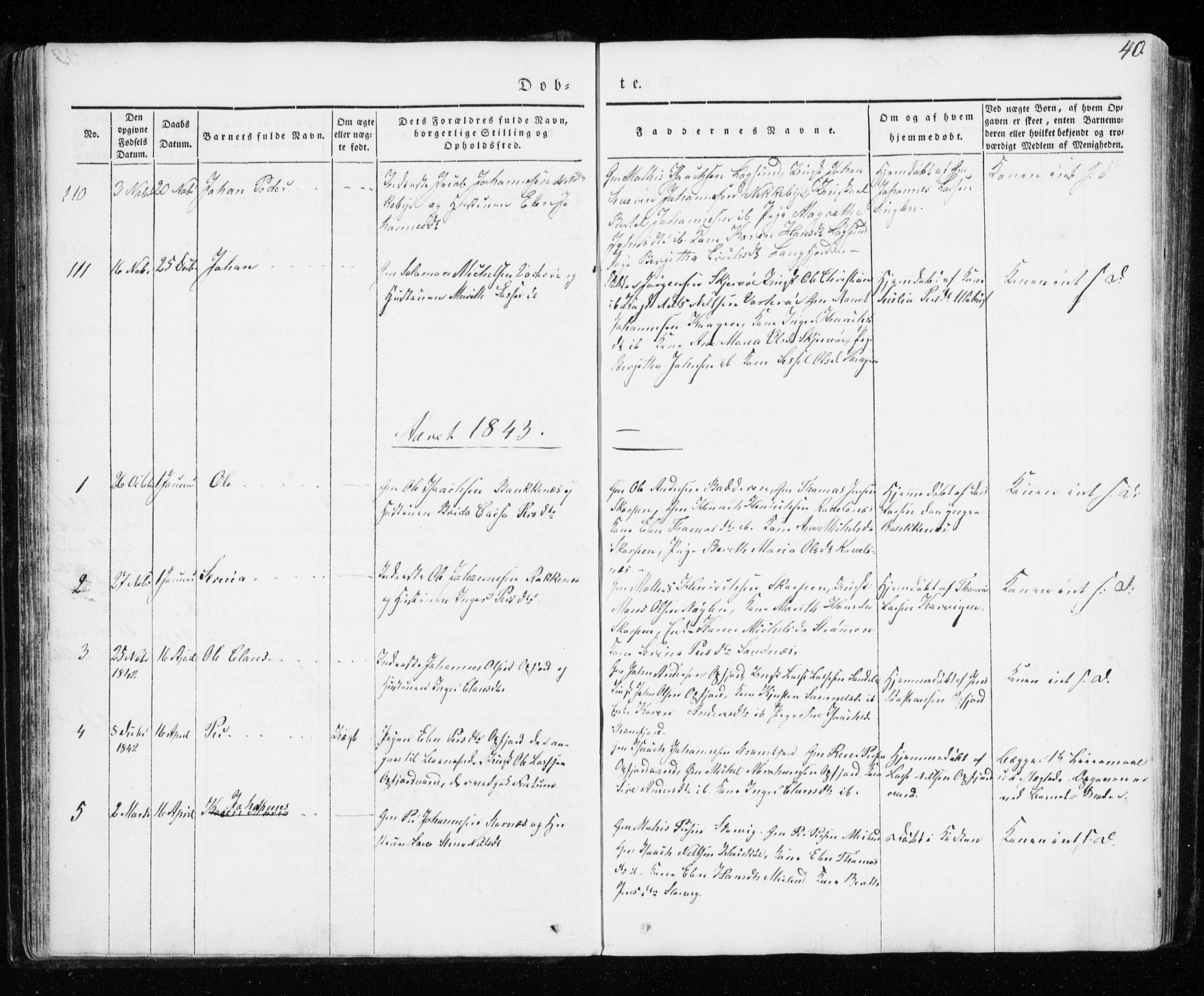 Skjervøy sokneprestkontor, SATØ/S-1300/H/Ha/Haa/L0005kirke: Parish register (official) no. 5, 1838-1847, p. 40