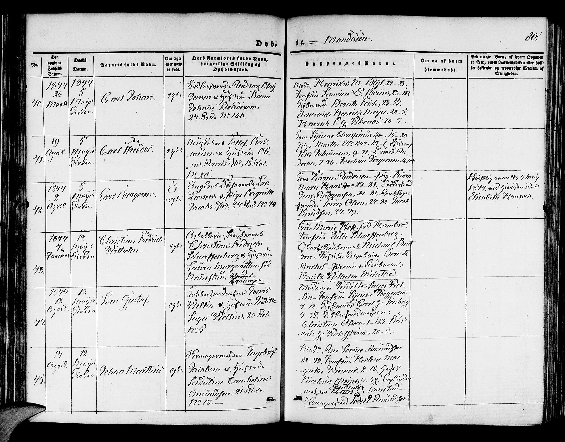 Korskirken sokneprestembete, AV/SAB-A-76101/H/Hab: Parish register (copy) no. B 1, 1839-1847, p. 80