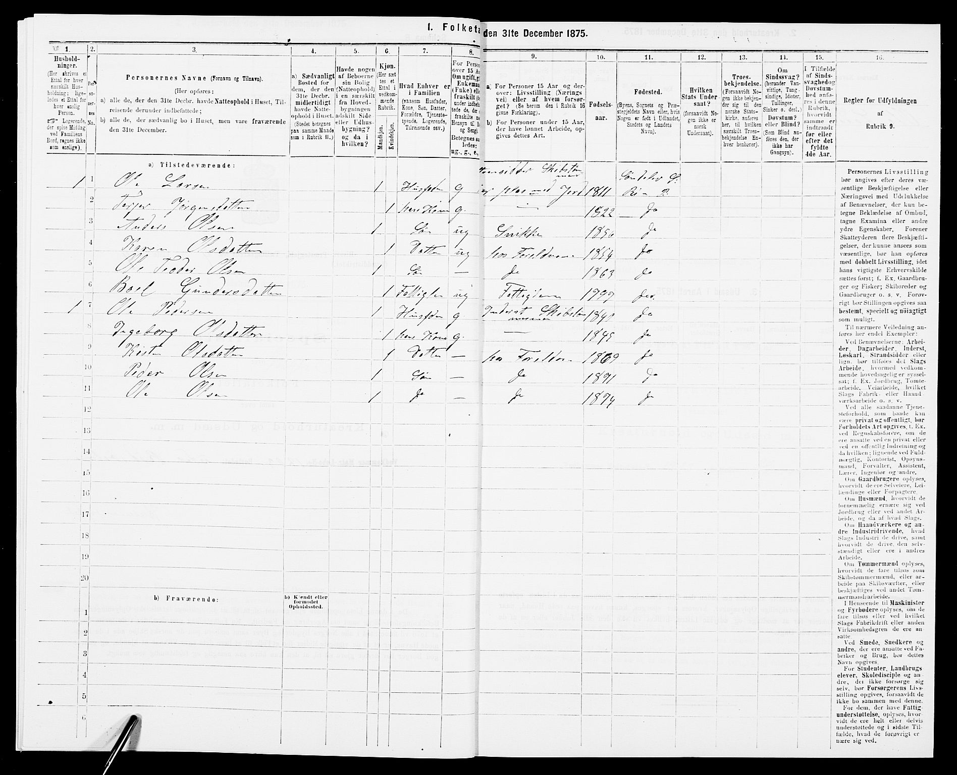 SAK, 1875 census for 0913L Risør/Søndeled, 1875, p. 616