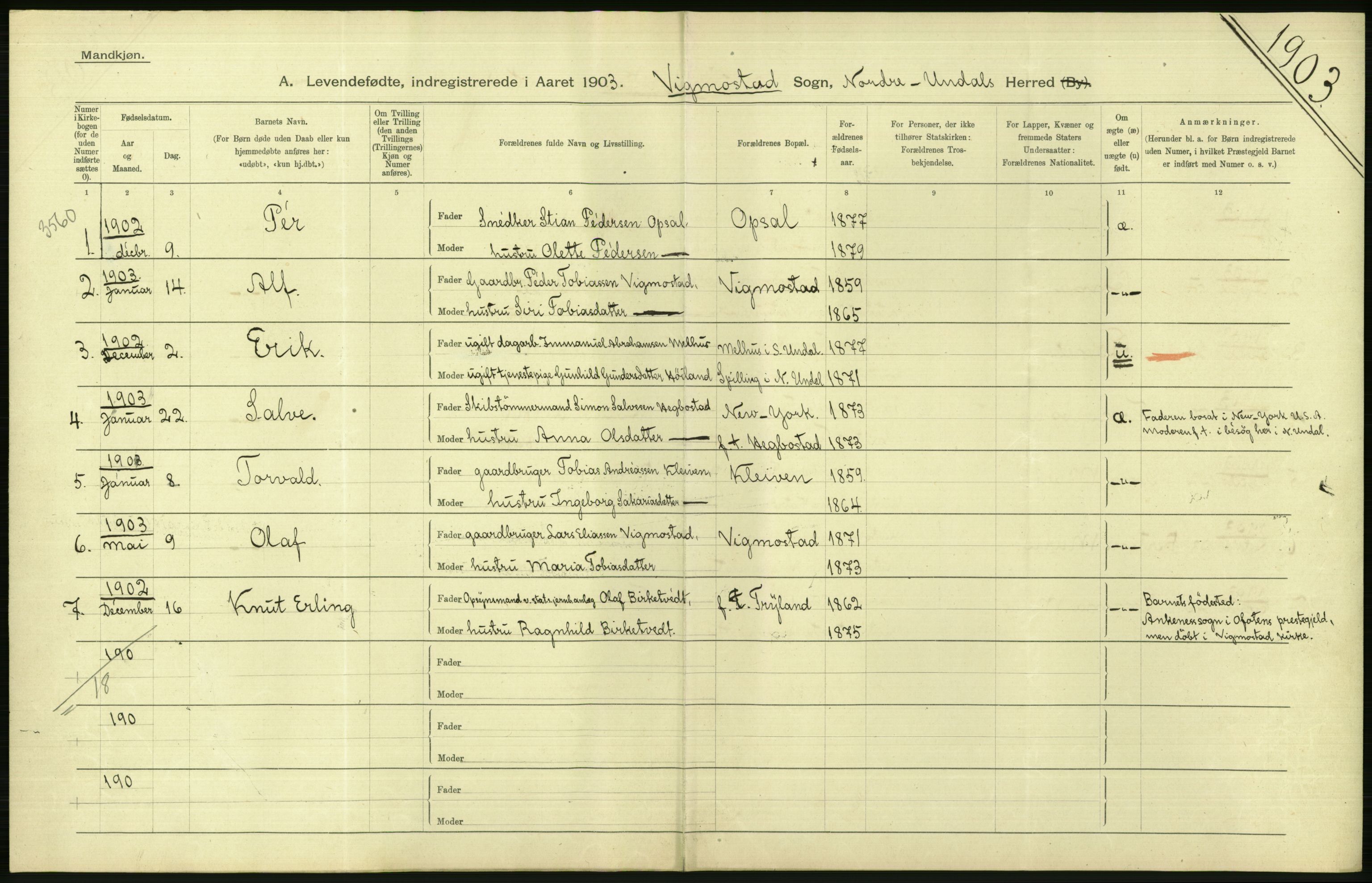 Statistisk sentralbyrå, Sosiodemografiske emner, Befolkning, AV/RA-S-2228/D/Df/Dfa/Dfaa/L0011: Lister og Mandal amt: Fødte, gifte, døde, 1903, p. 112