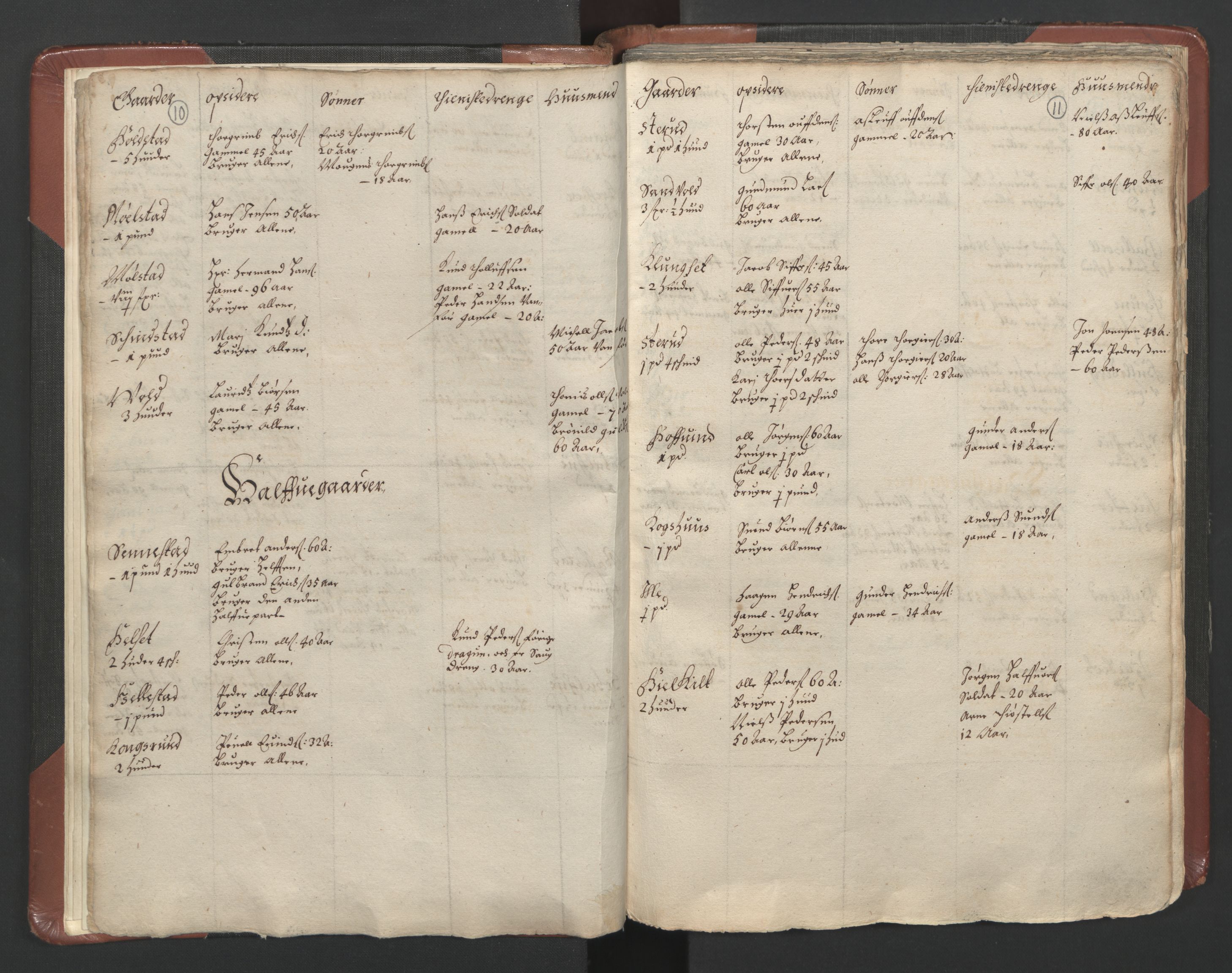 RA, Bailiff's Census 1664-1666, no. 3: Hedmark fogderi and Solør, Østerdal and Odal fogderi, 1664, p. 10-11