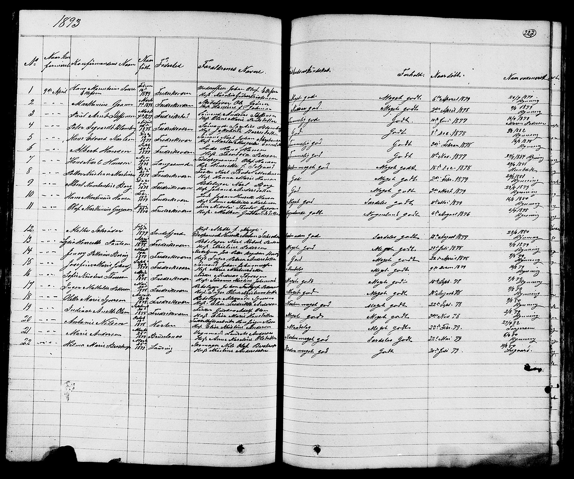 Stavern kirkebøker, AV/SAKO-A-318/G/Ga/L0002: Parish register (copy) no. 2, 1839-1909, p. 227