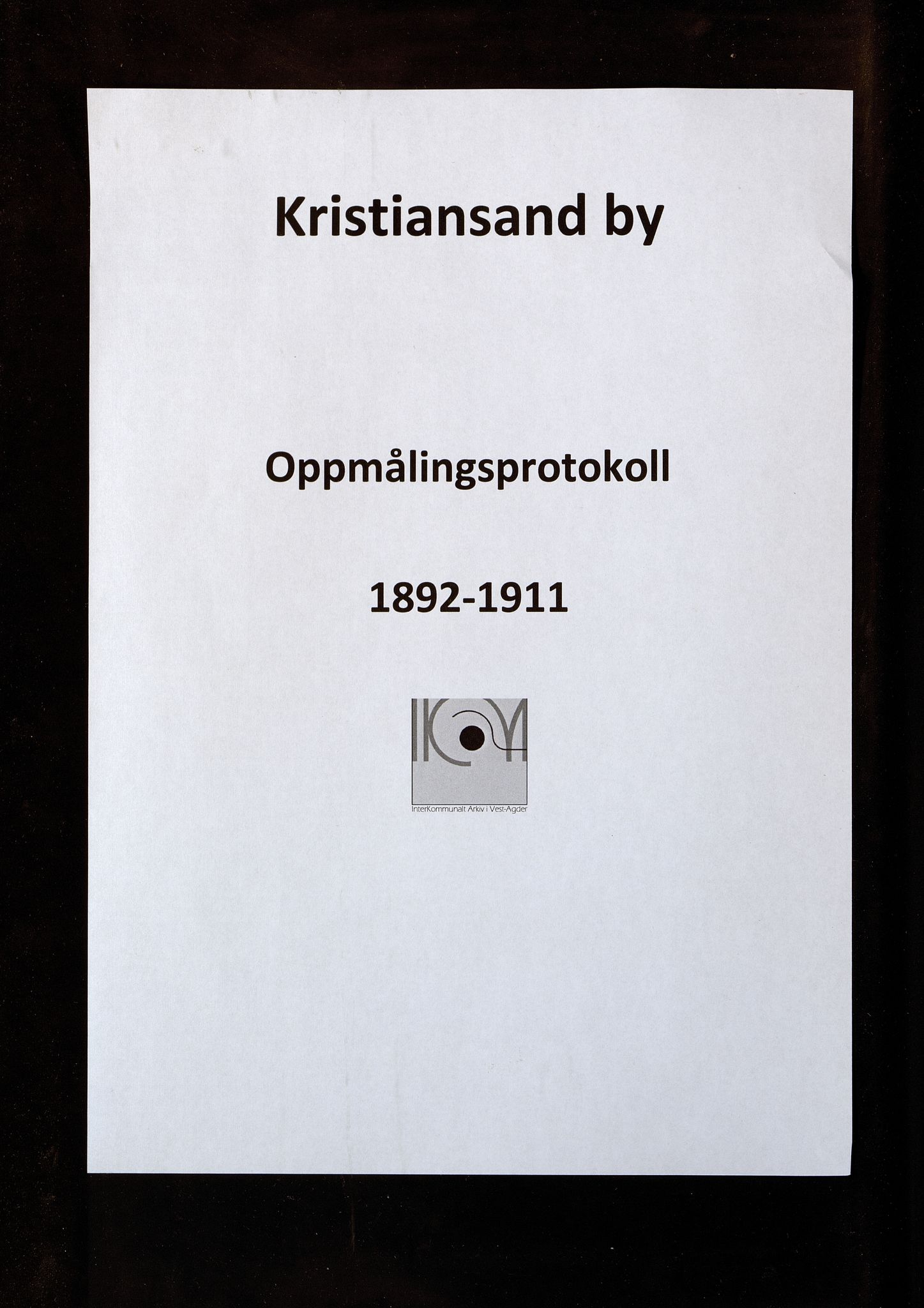 Kristiansand By - Magistraten, ARKSOR/1001KG122/I/Ic/L0012: Grunnmålingsprotokoll Nr: 9 (d), 1892-1911