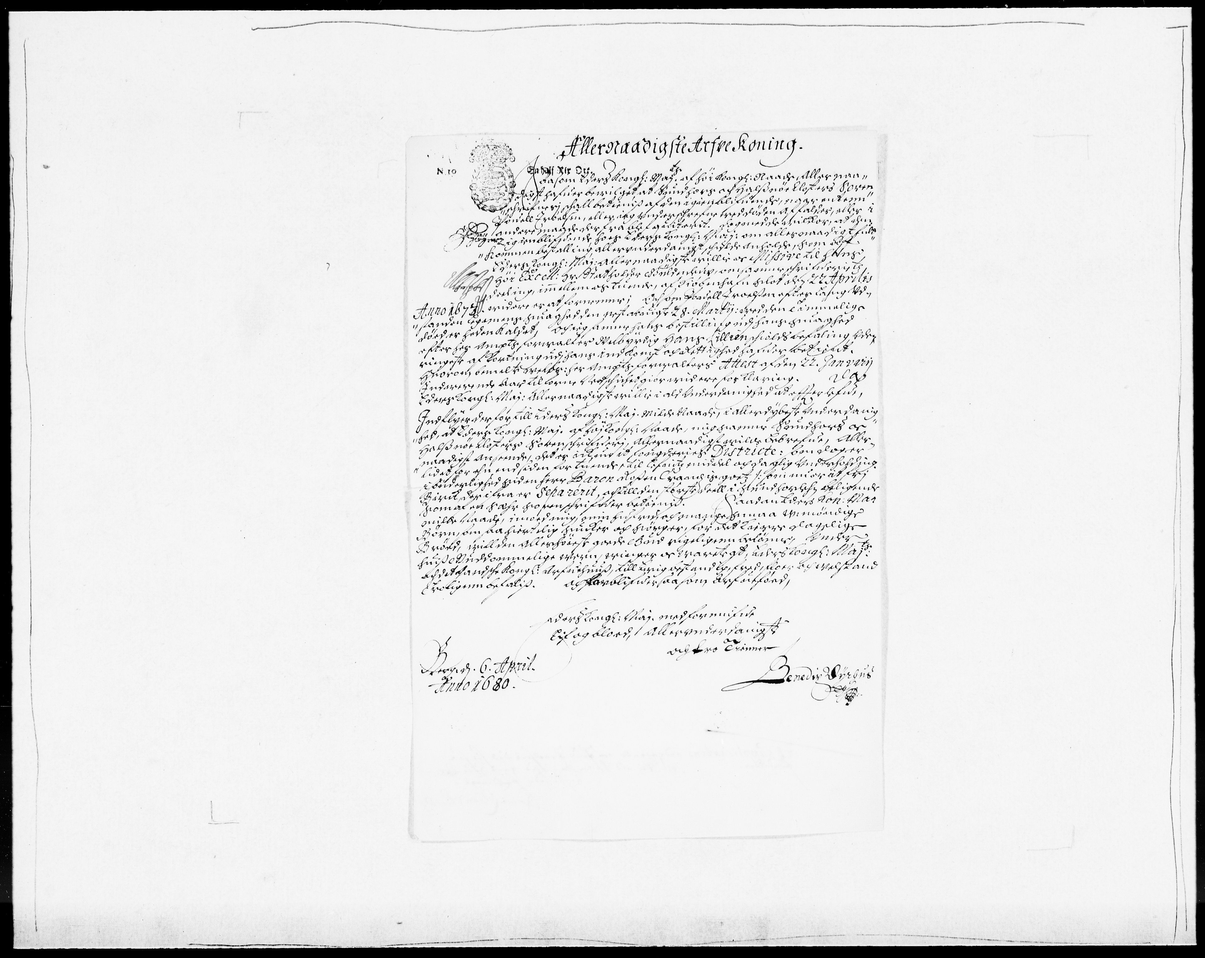 Danske Kanselli 1572-1799, AV/RA-EA-3023/F/Fc/Fcc/Fcca/L0033: Norske innlegg 1572-1799, 1680-1681, p. 2