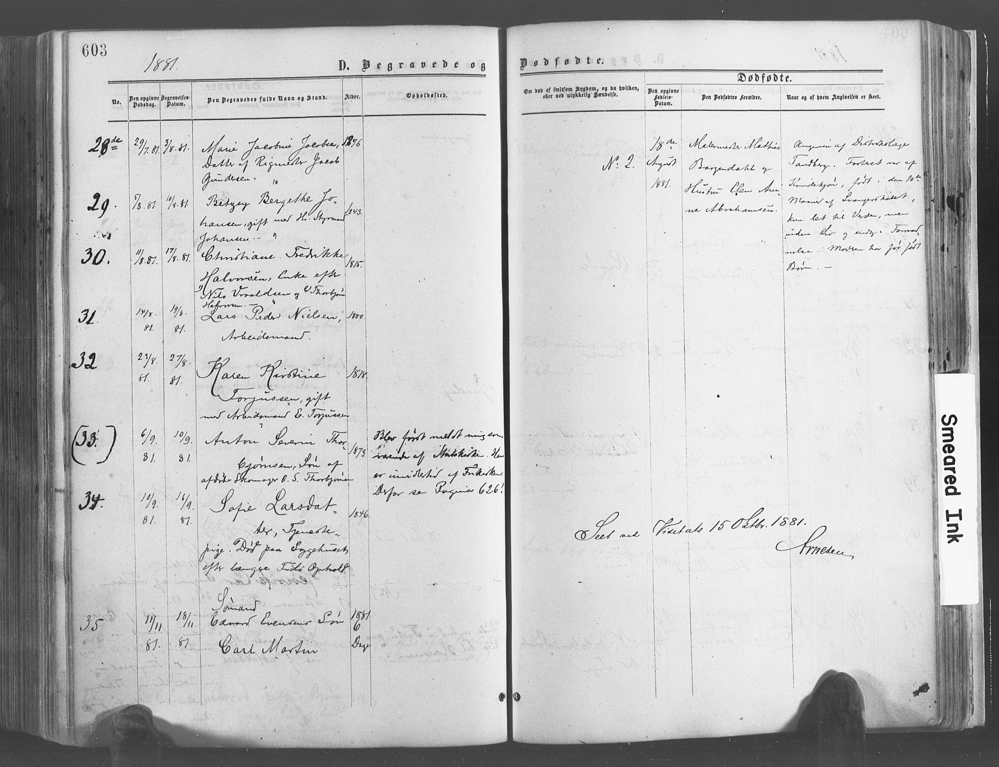 Risør sokneprestkontor, AV/SAK-1111-0035/F/Fa/L0004: Parish register (official) no. A 4, 1865-1882, p. 603