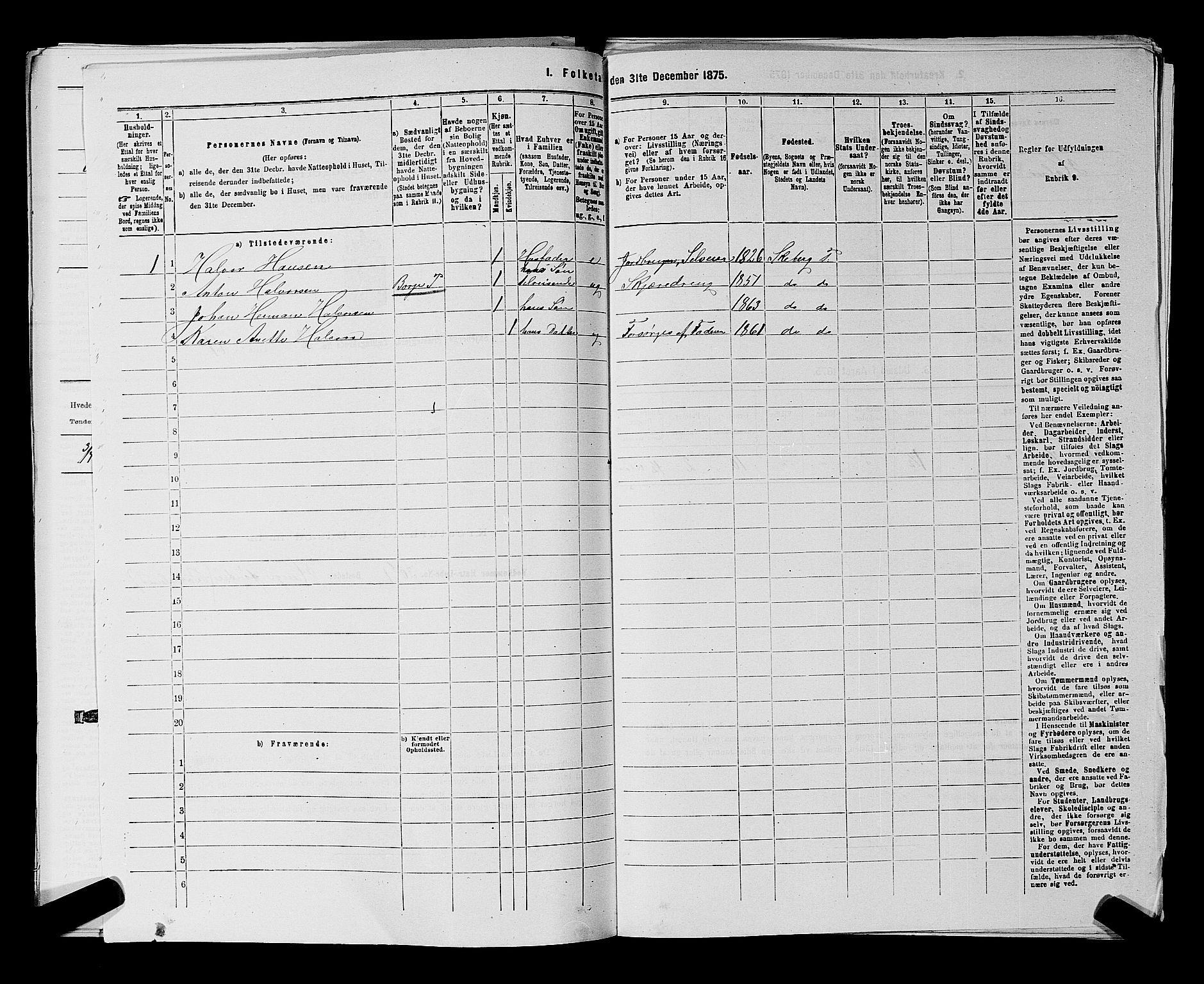 RA, 1875 census for 0115P Skjeberg, 1875, p. 351