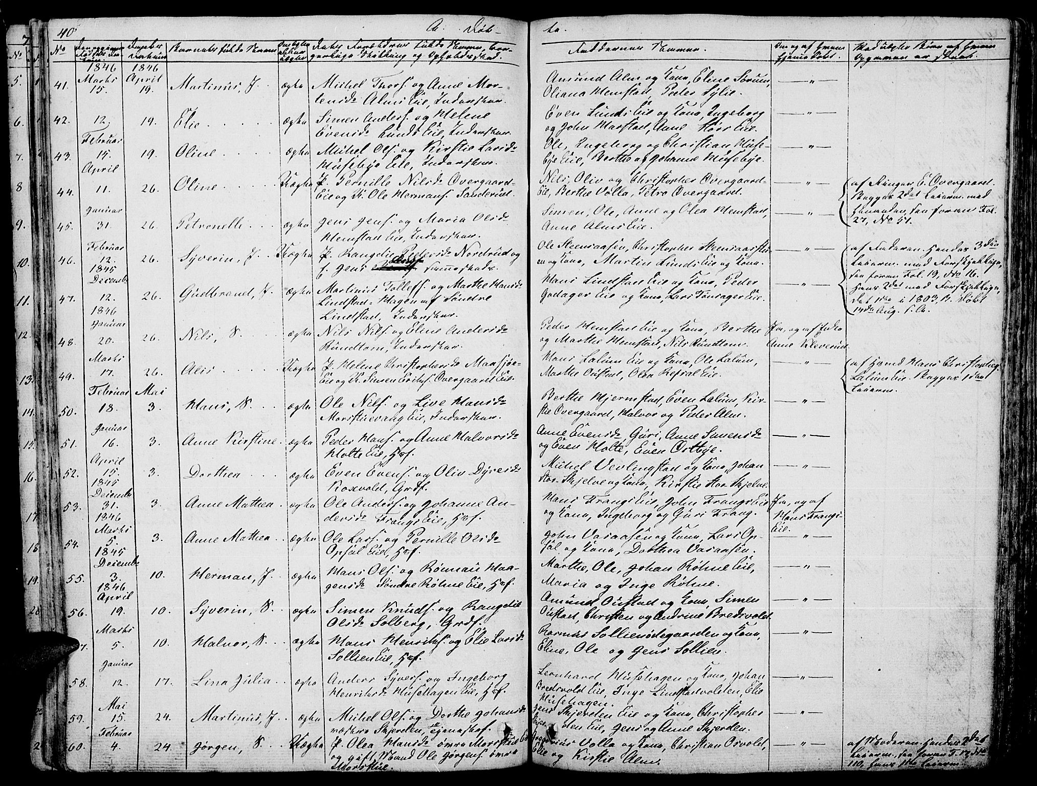 Stange prestekontor, AV/SAH-PREST-002/L/L0003: Parish register (copy) no. 3, 1840-1864, p. 40