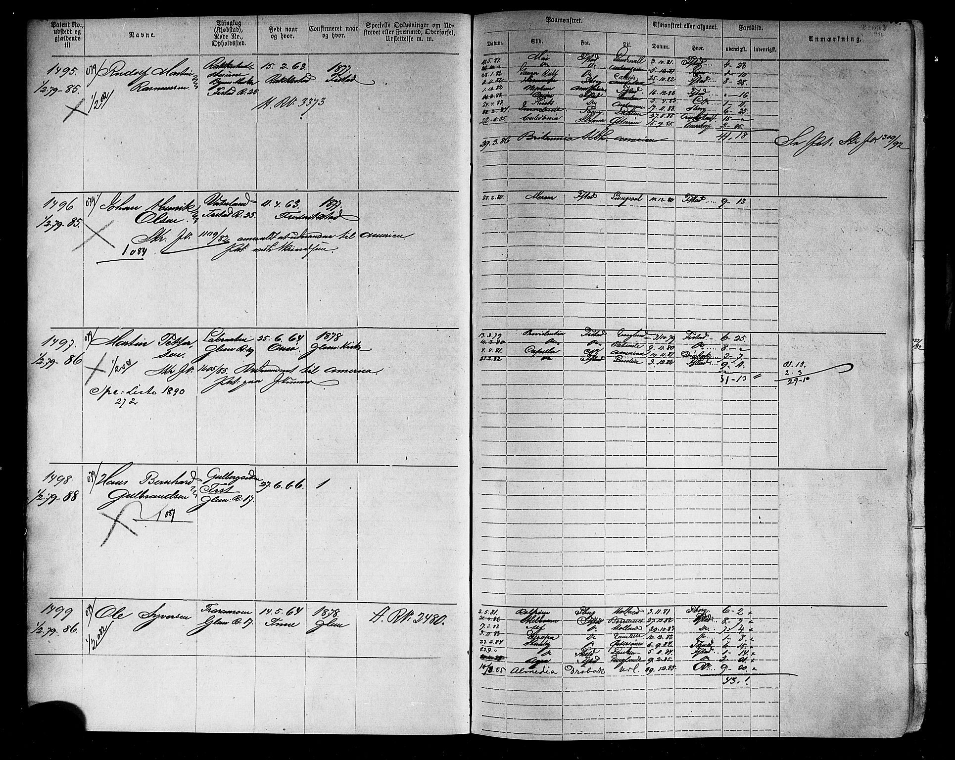 Fredrikstad mønstringskontor, SAO/A-10569b/F/Fc/Fca/L0005: Annotasjonsrulle, 1884-1899, p. 13