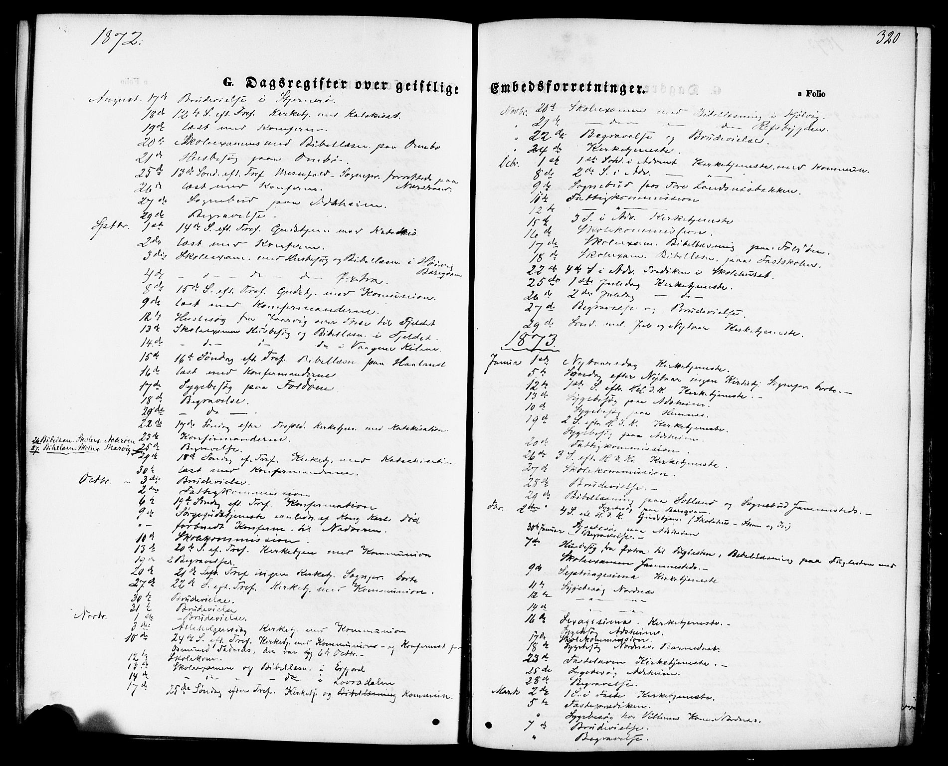 Jelsa sokneprestkontor, SAST/A-101842/01/IV: Parish register (official) no. A 8, 1867-1883, p. 320