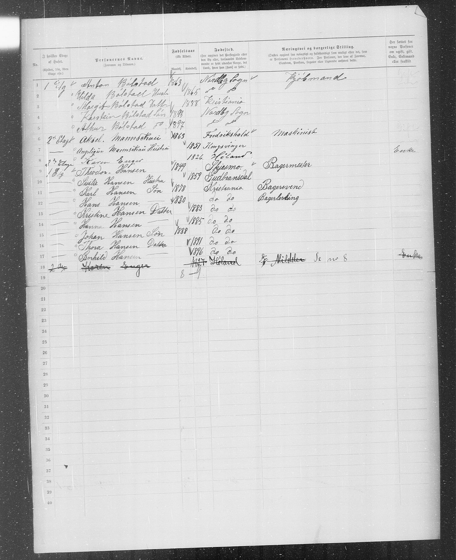 OBA, Municipal Census 1899 for Kristiania, 1899, p. 1206