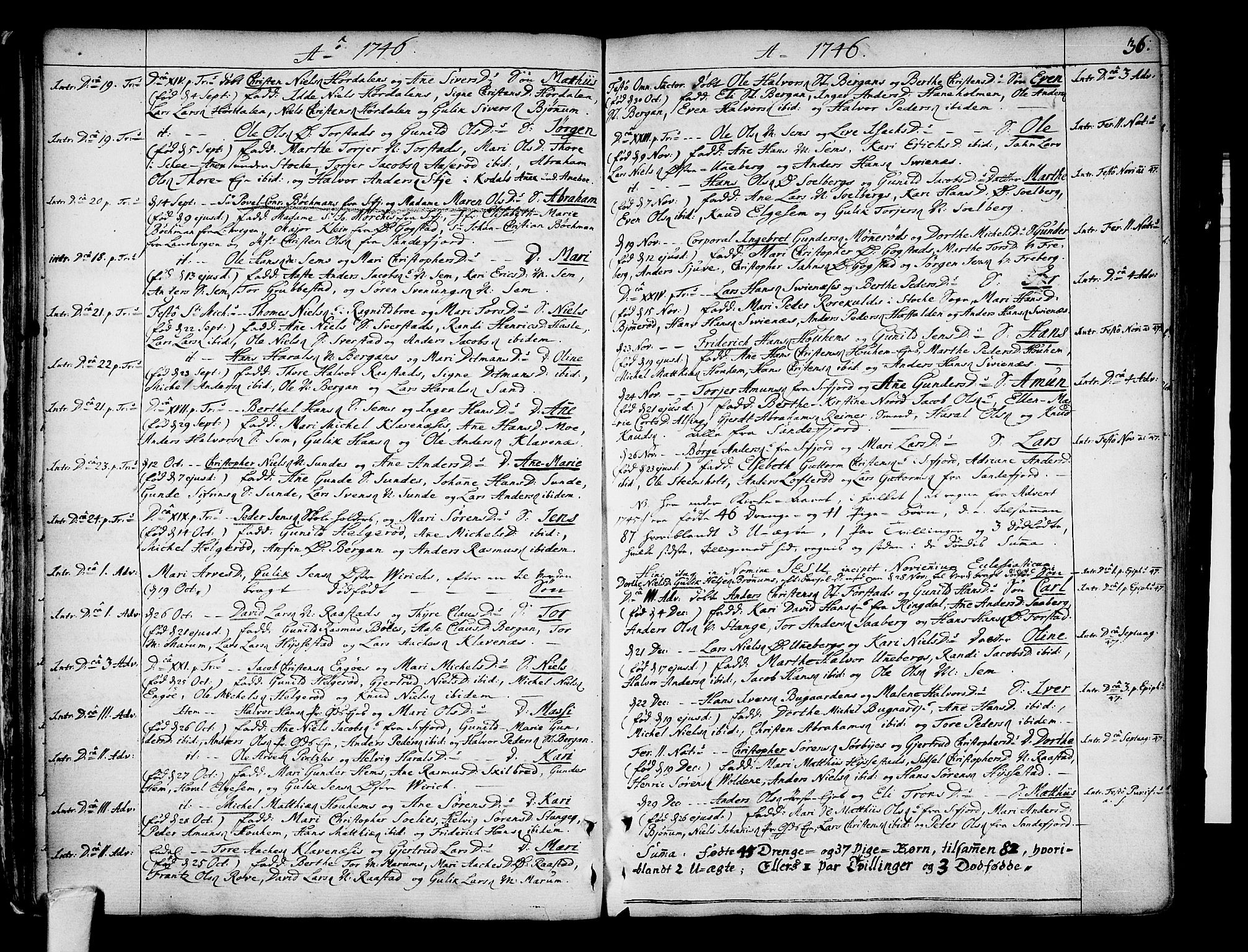 Sandar kirkebøker, SAKO/A-243/F/Fa/L0002: Parish register (official) no. 2, 1733-1788, p. 36