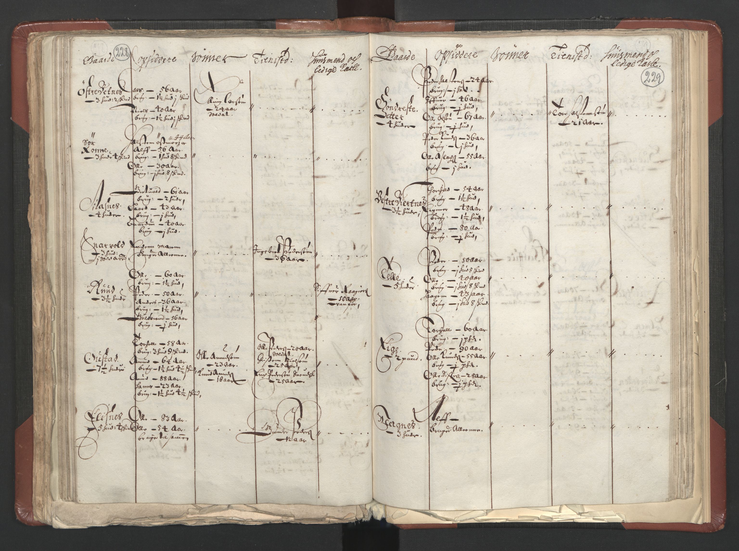 RA, Bailiff's Census 1664-1666, no. 3: Hedmark fogderi and Solør, Østerdal and Odal fogderi, 1664, p. 228-229