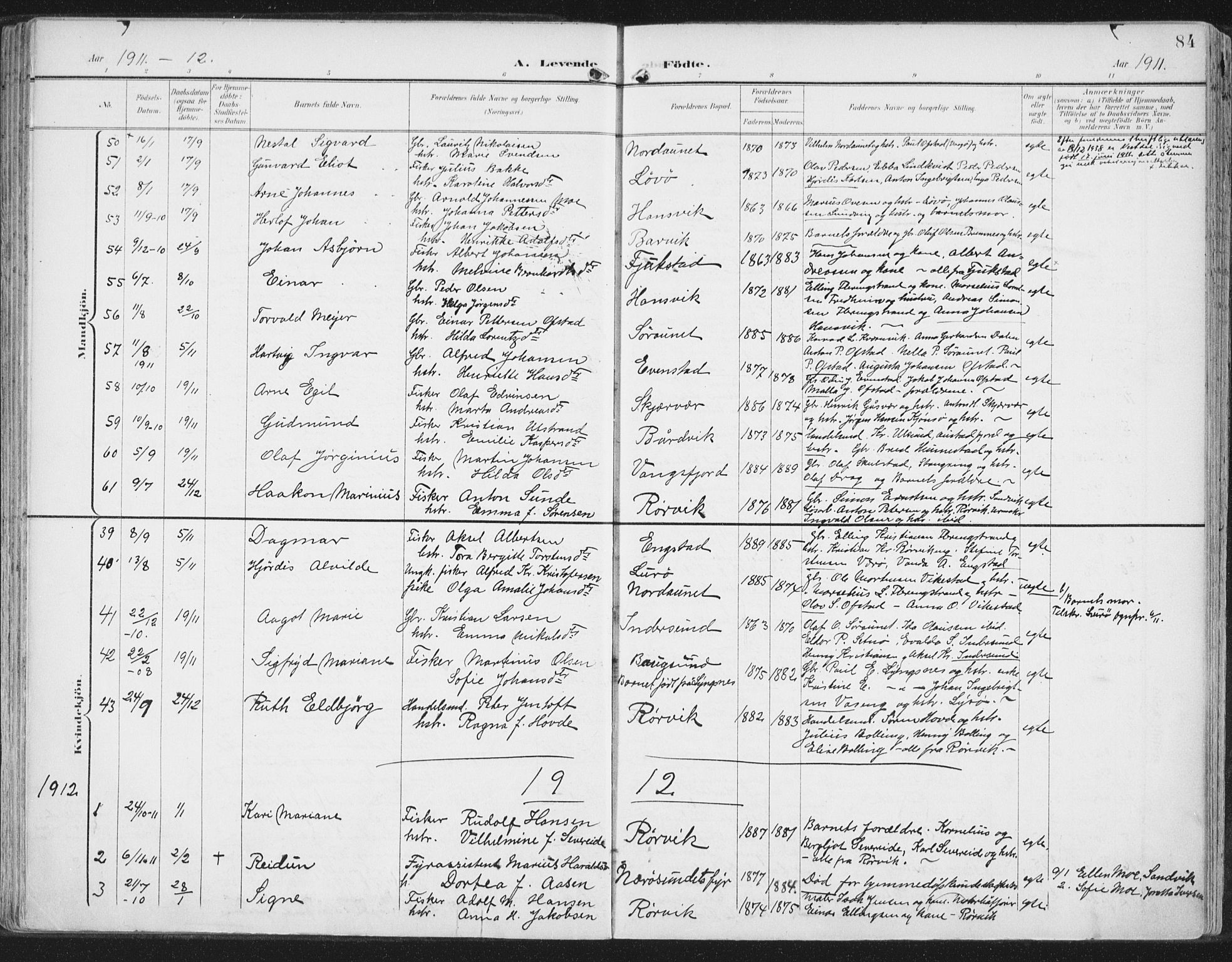 Ministerialprotokoller, klokkerbøker og fødselsregistre - Nord-Trøndelag, SAT/A-1458/786/L0688: Parish register (official) no. 786A04, 1899-1912, p. 84