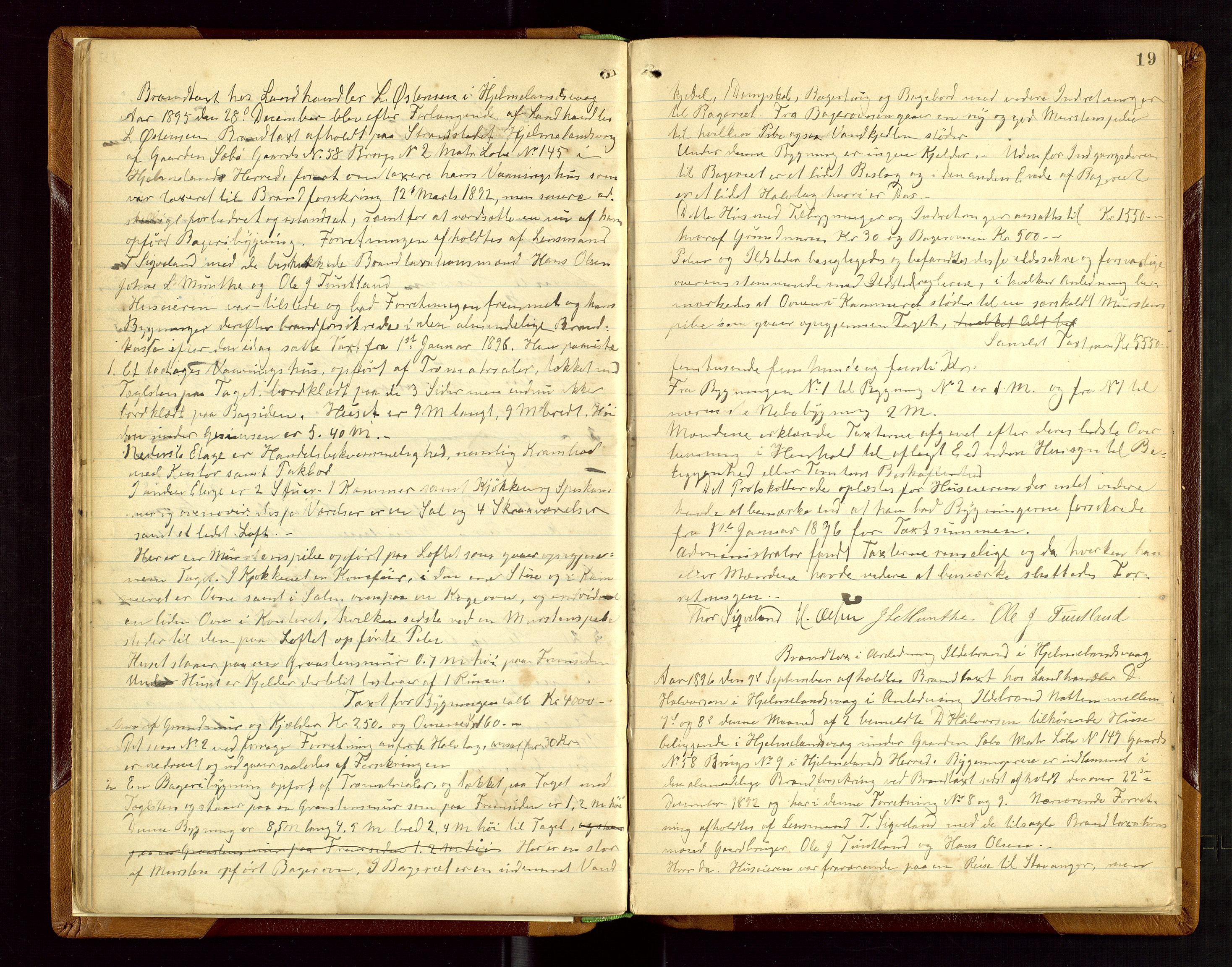 Hjelmeland lensmannskontor, AV/SAST-A-100439/Goa/L0002: Branntakstprotokoll, 1892-1943, p. 18b-19a