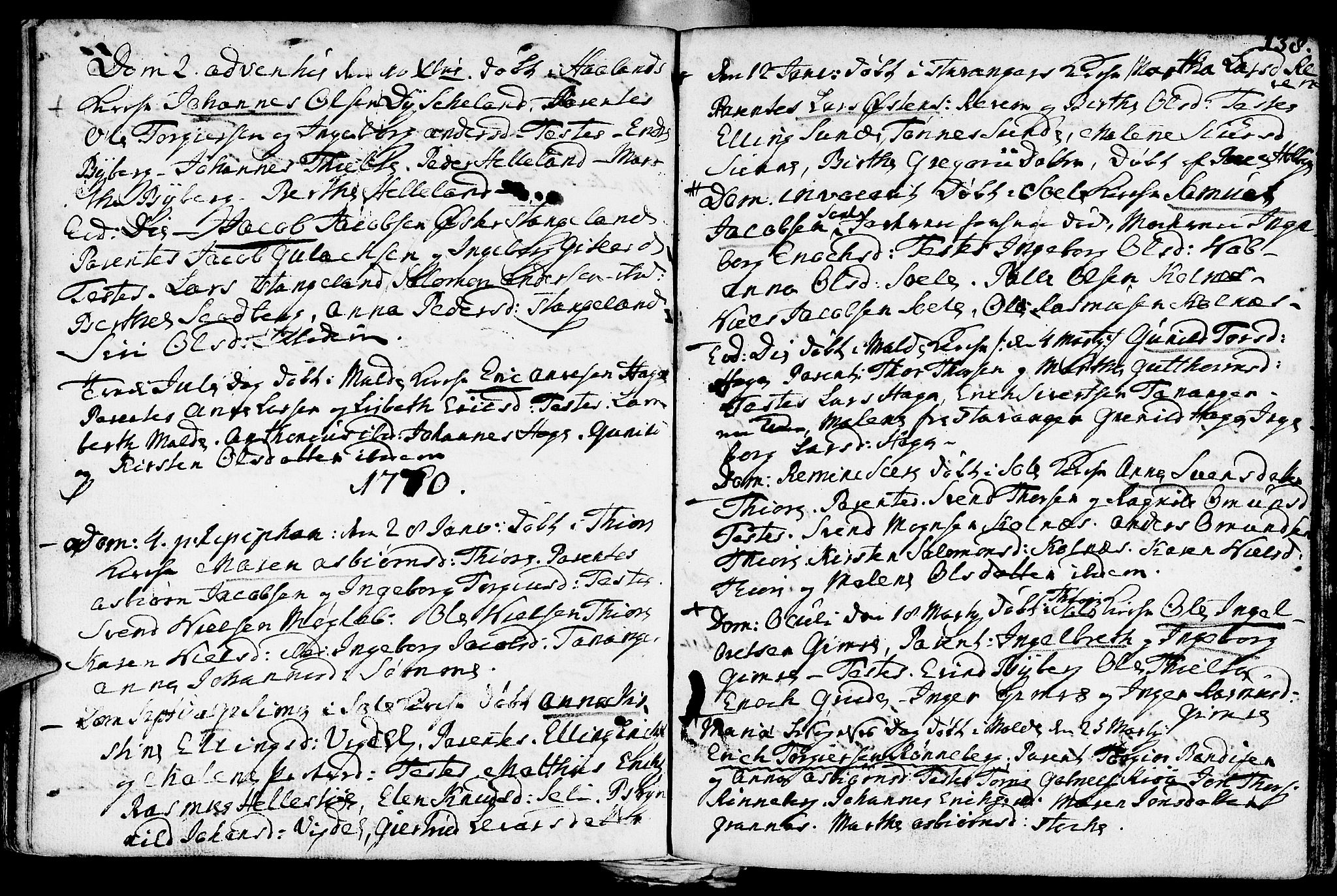 Håland sokneprestkontor, SAST/A-101802/001/30BA/L0002: Parish register (official) no. A 2, 1722-1794, p. 138