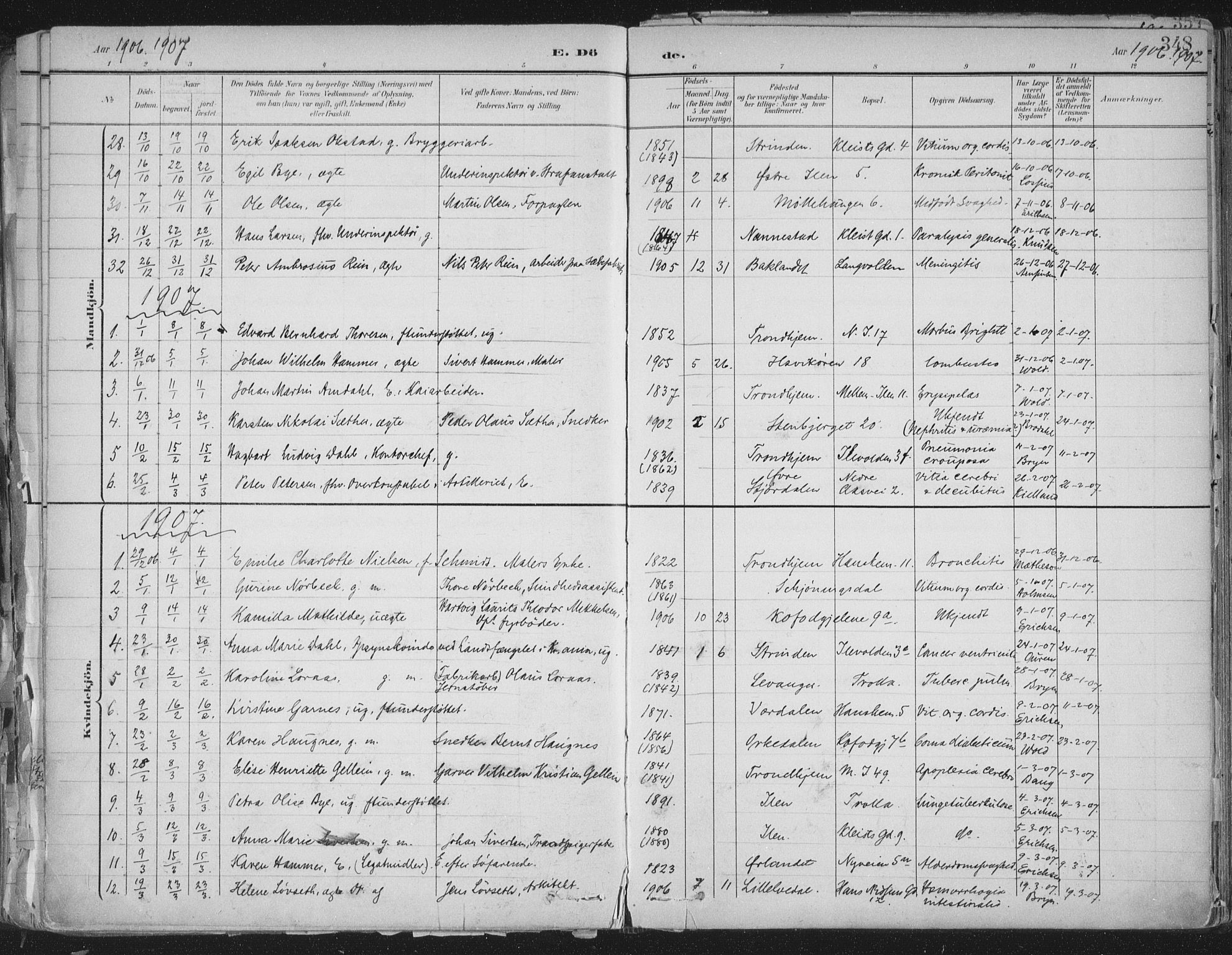 Ministerialprotokoller, klokkerbøker og fødselsregistre - Sør-Trøndelag, SAT/A-1456/603/L0167: Parish register (official) no. 603A06, 1896-1932, p. 348