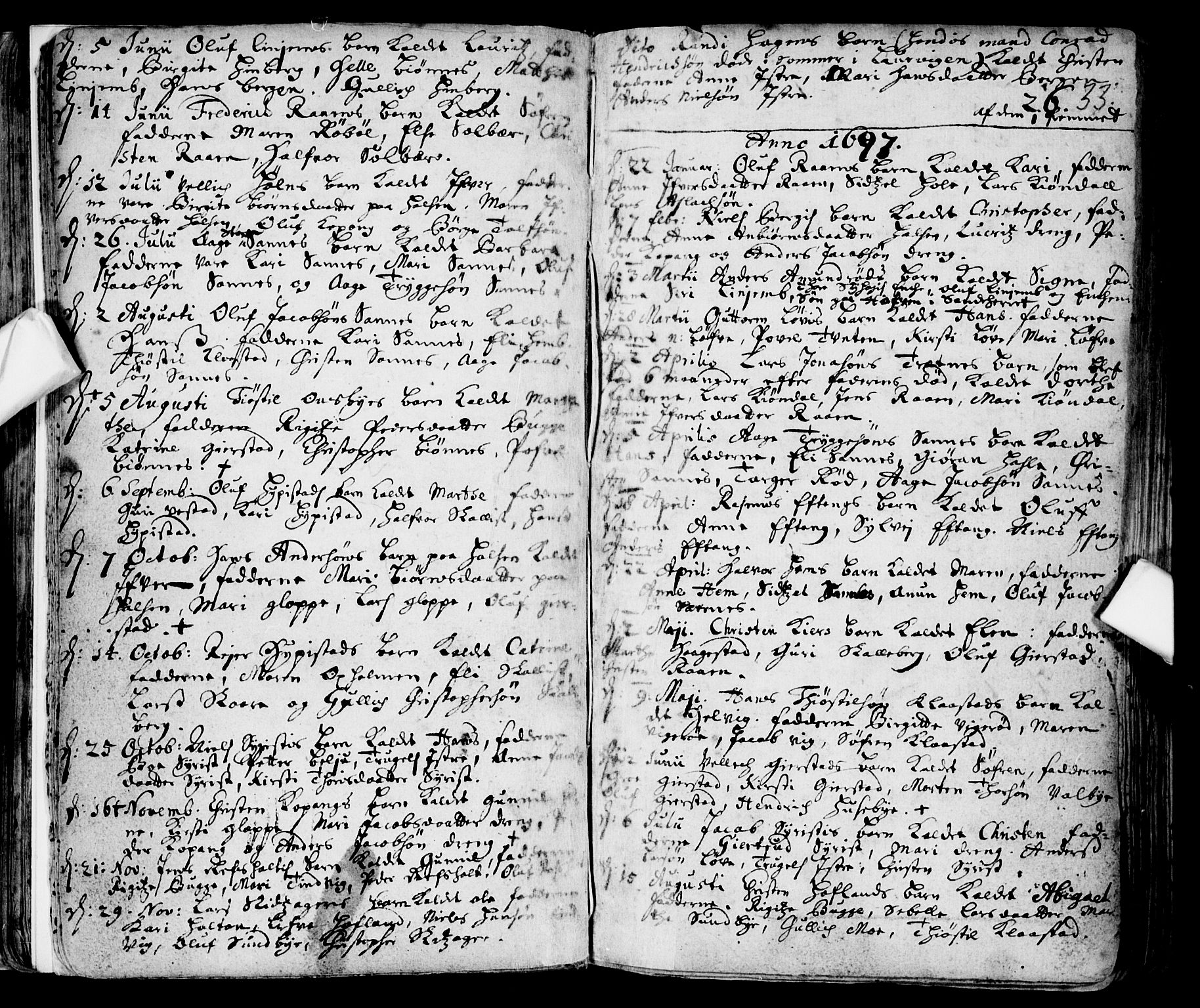 Tjølling kirkebøker, AV/SAKO-A-60/F/Fa/L0001: Parish register (official) no. 1, 1670-1716, p. 33