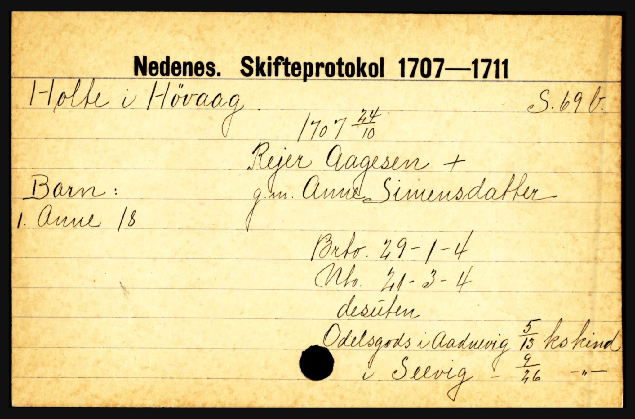 Nedenes sorenskriveri før 1824, AV/SAK-1221-0007/H, p. 12677