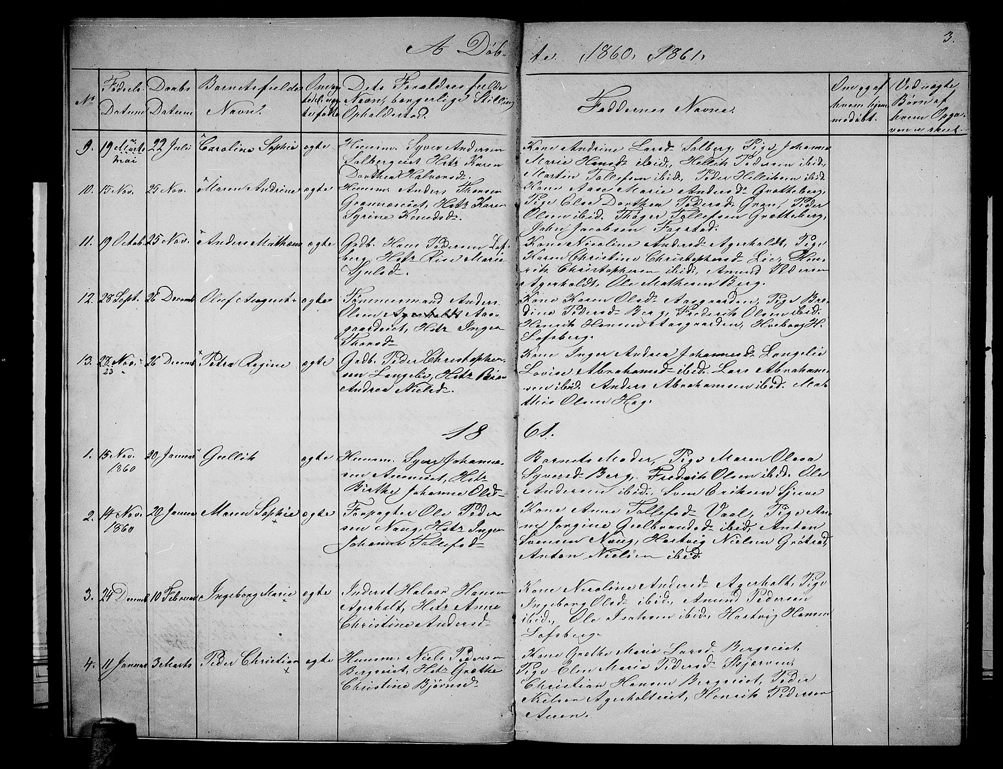 Hof kirkebøker, AV/SAKO-A-64/G/Gb/L0001: Parish register (copy) no. II 1, 1860-1877, p. 3