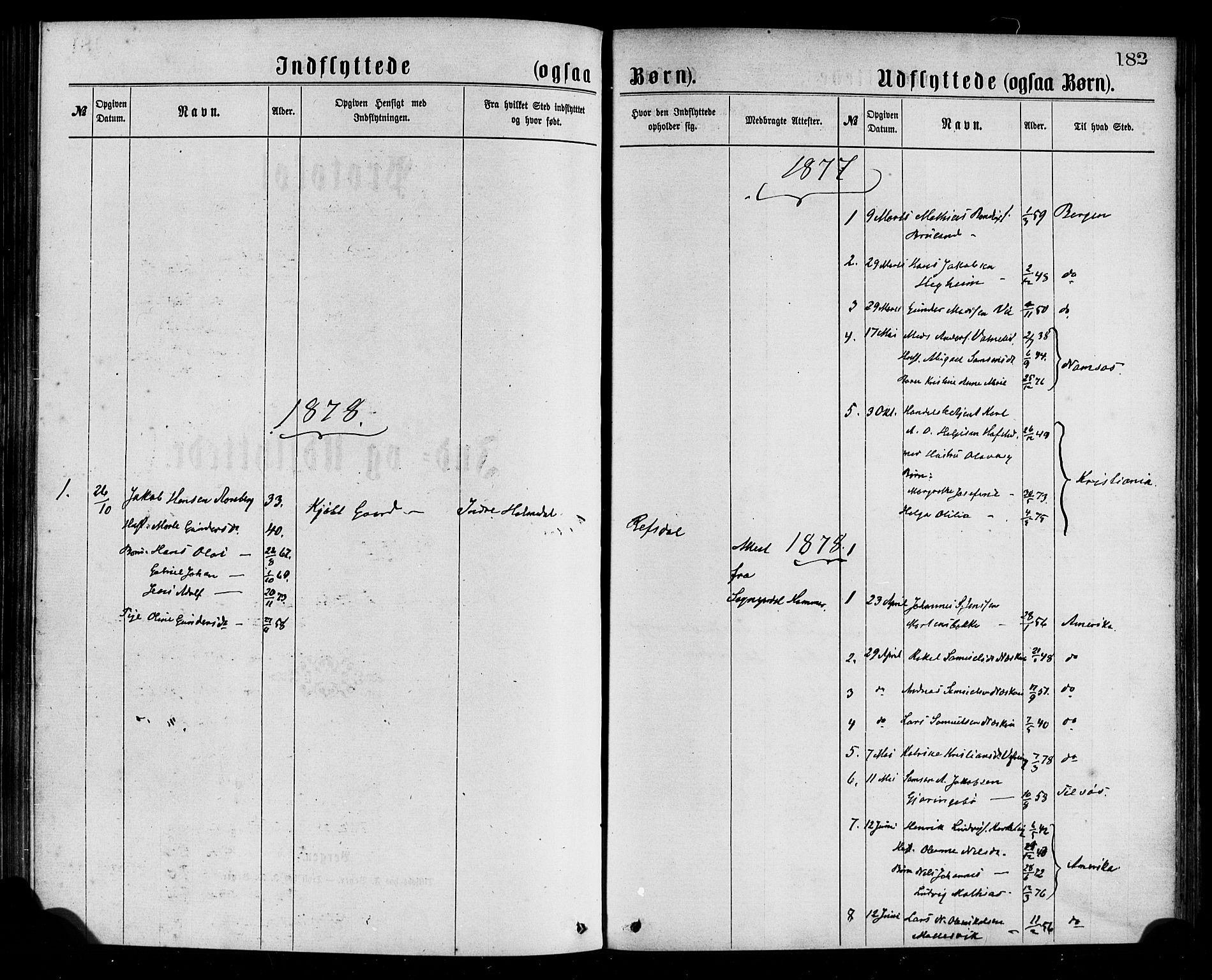 Førde sokneprestembete, SAB/A-79901/H/Haa/Haaa/L0011: Parish register (official) no. A 11, 1877-1880, p. 182