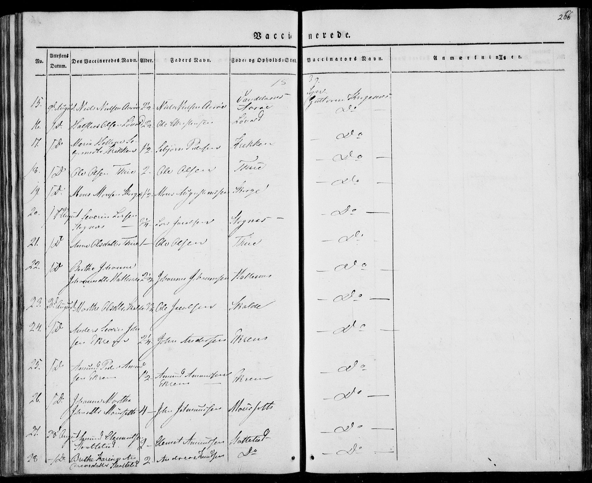 Ministerialprotokoller, klokkerbøker og fødselsregistre - Møre og Romsdal, AV/SAT-A-1454/501/L0005: Parish register (official) no. 501A05, 1831-1844, p. 266