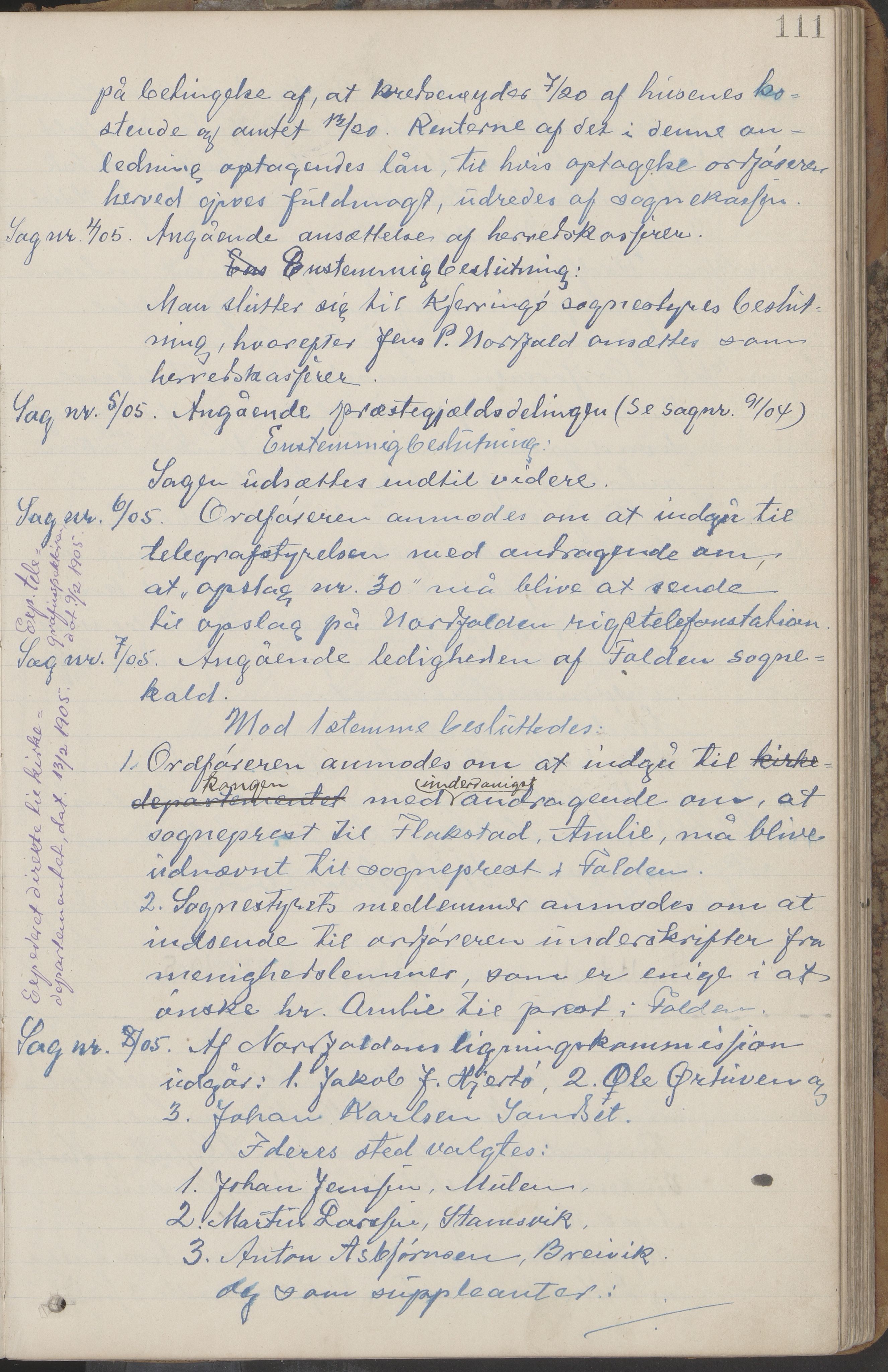 Kjerringøy kommune. Formannskapet, AIN/K-18441.150/A/Aa/L0002: Forhandlingsprotokoll Norfolden- Kjerringø formanskap, 1900-1911