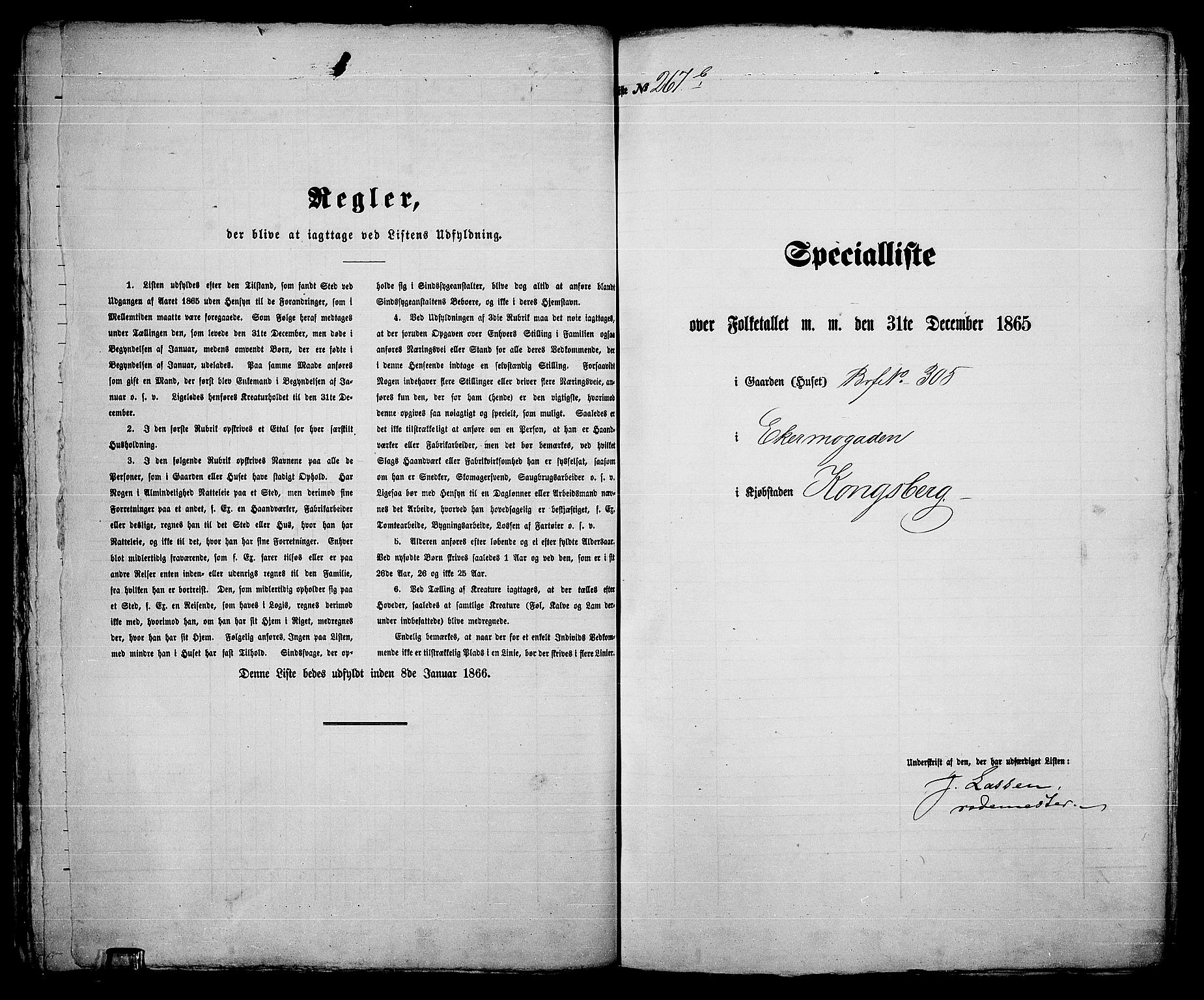 RA, 1865 census for Kongsberg/Kongsberg, 1865, p. 554