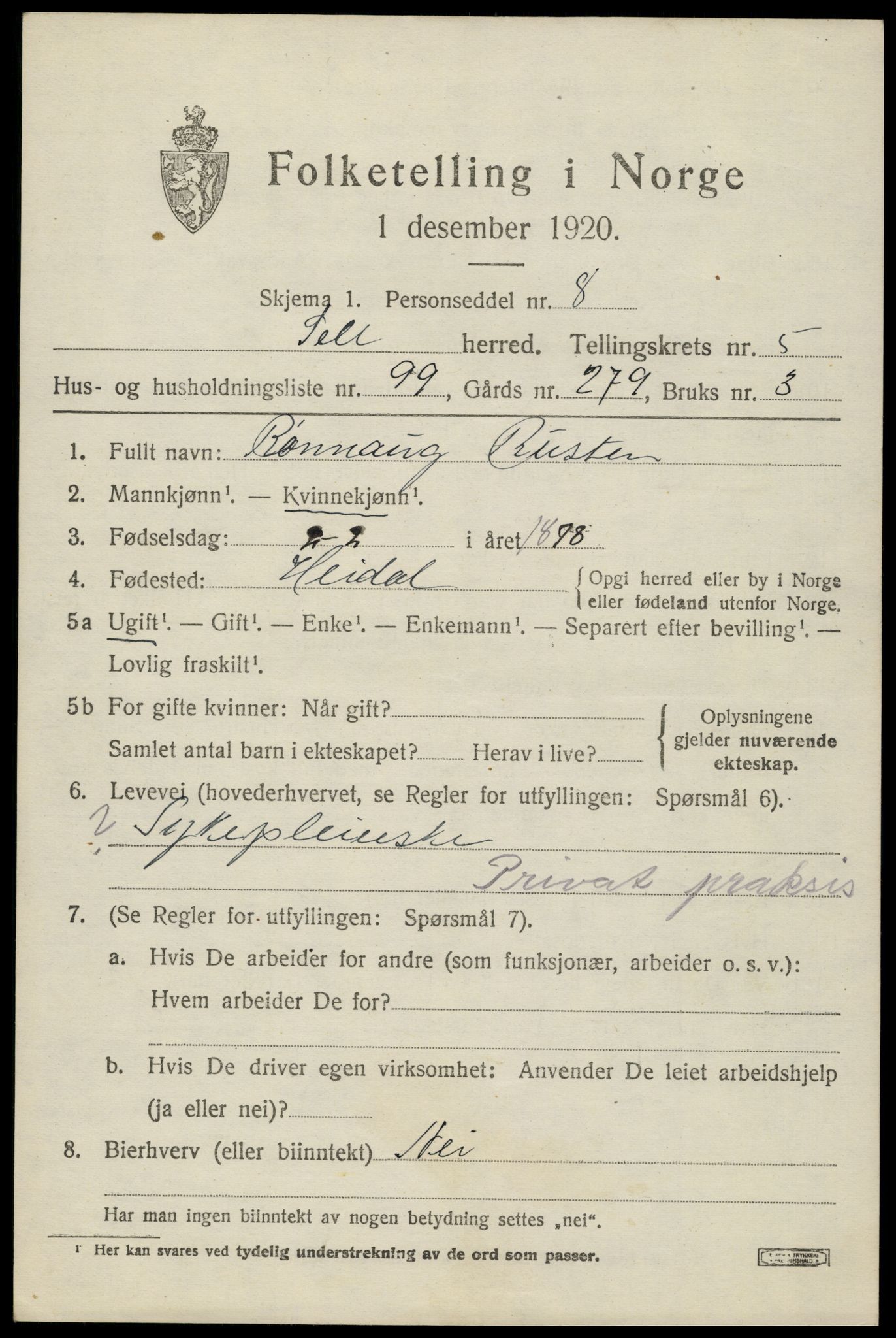 SAH, 1920 census for Sel, 1920, p. 5418