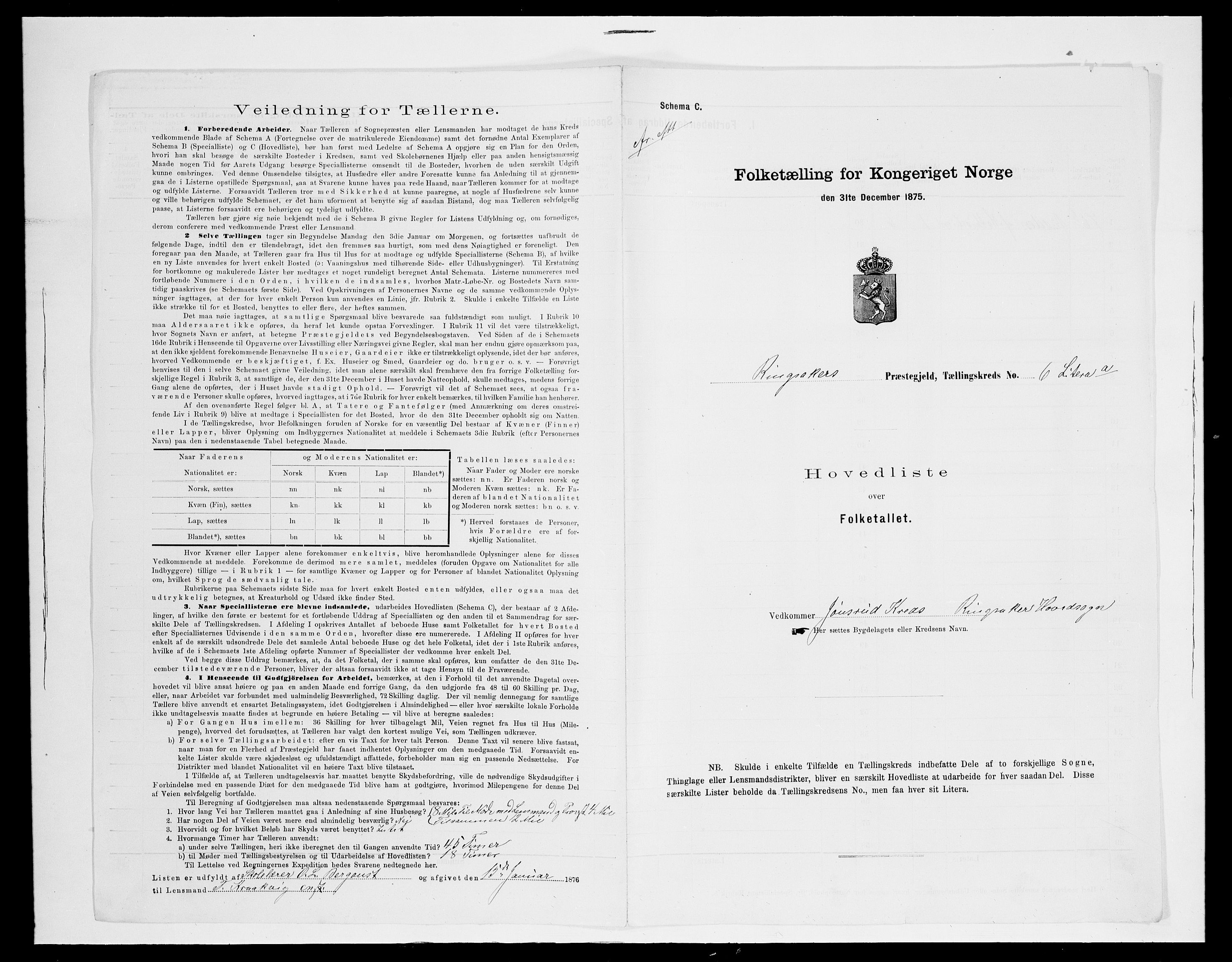 SAH, 1875 census for 0412P Ringsaker, 1875, p. 50