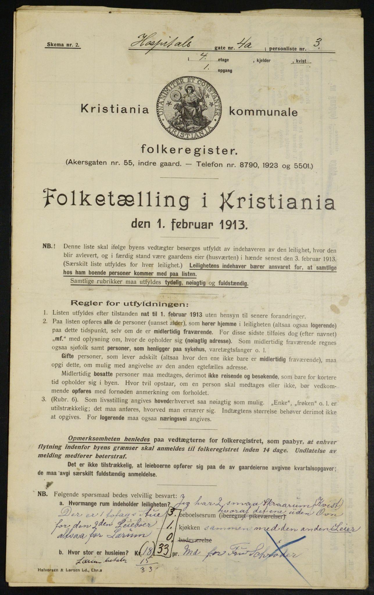OBA, Municipal Census 1913 for Kristiania, 1913, p. 41262