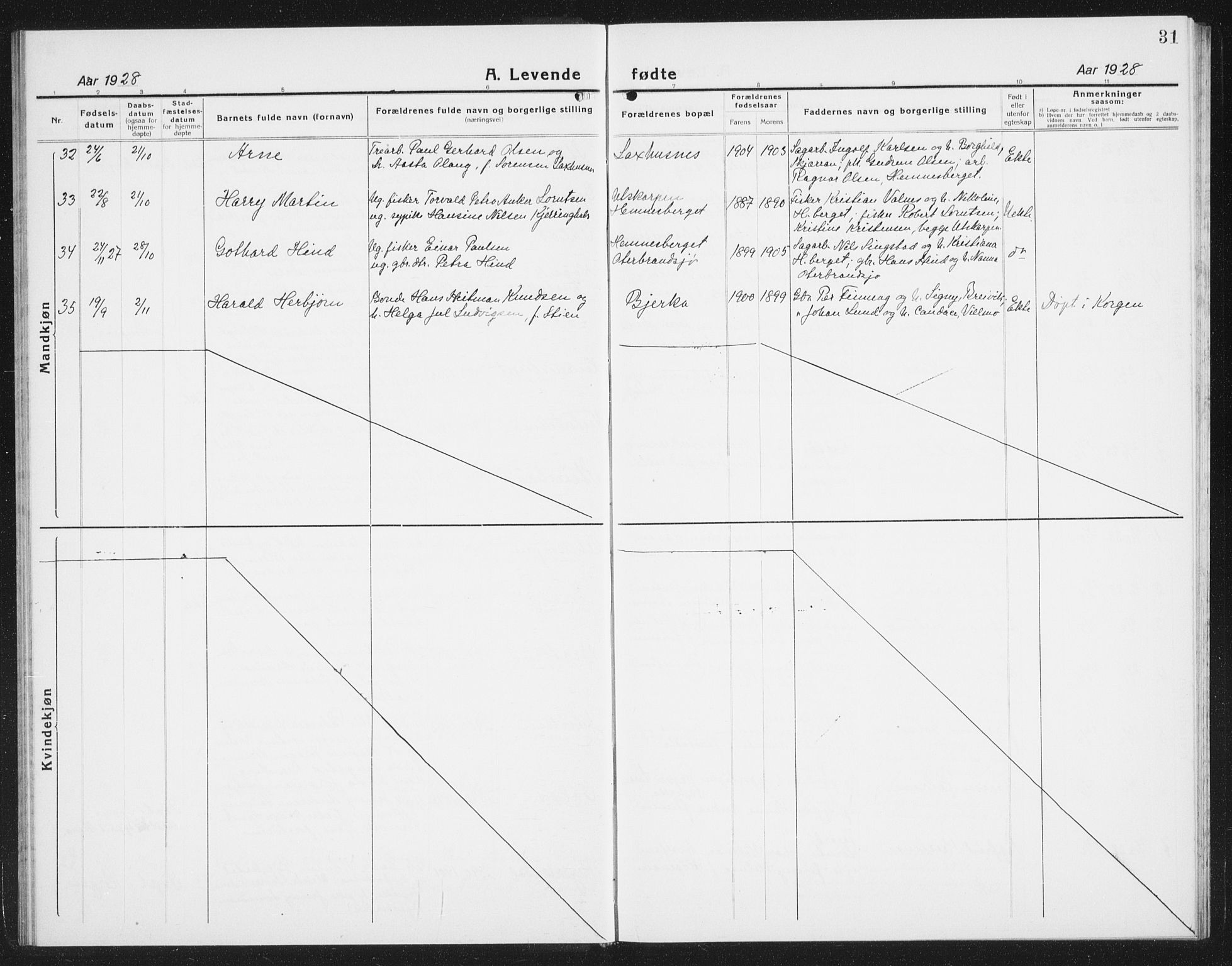 Ministerialprotokoller, klokkerbøker og fødselsregistre - Nordland, AV/SAT-A-1459/825/L0372: Parish register (copy) no. 825C09, 1923-1940, p. 31