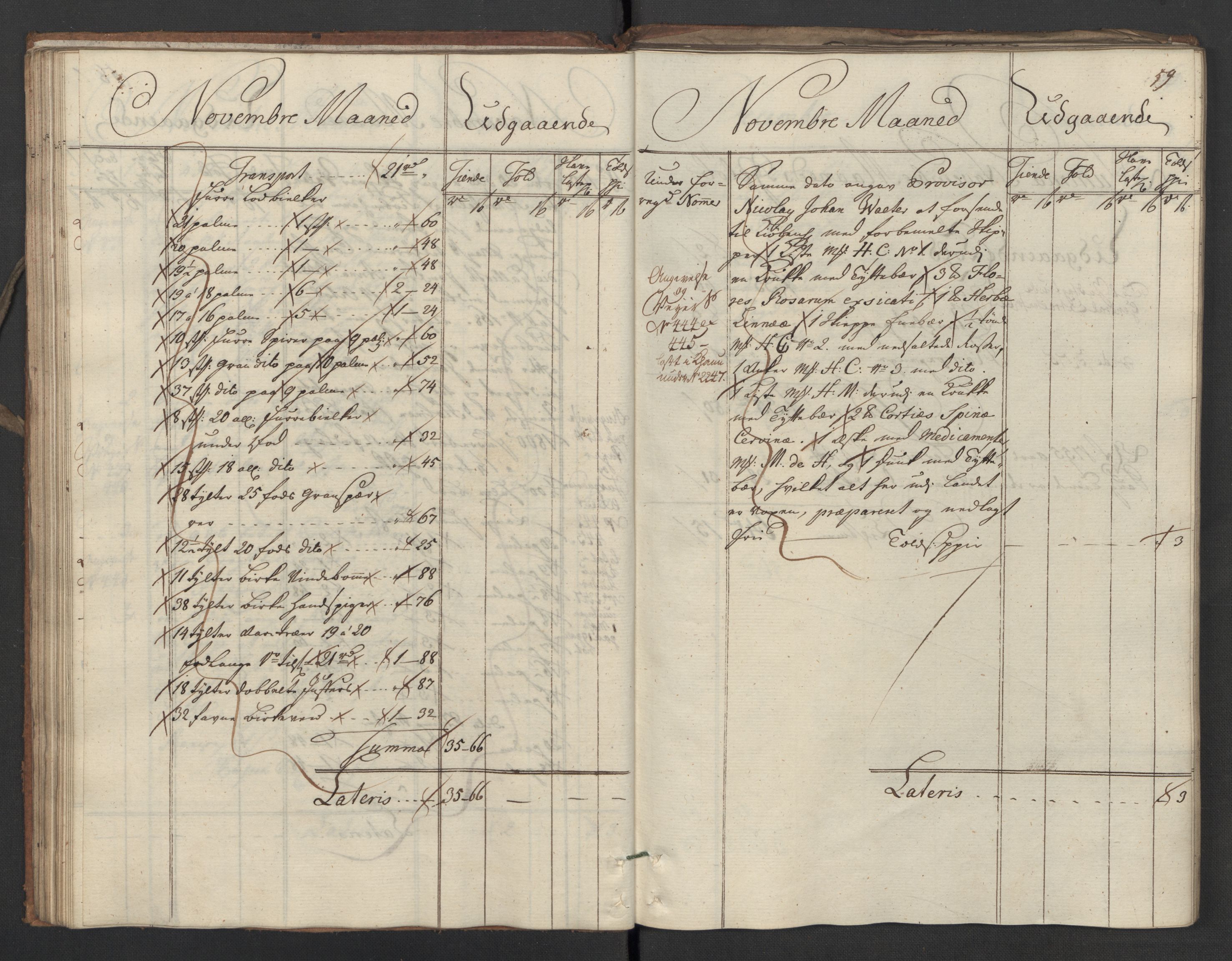 Generaltollkammeret, tollregnskaper, AV/RA-EA-5490/R02/L0023/0001: Tollregnskaper Fredrikstad / Utgående hovedtollbok, 1756, p. 59