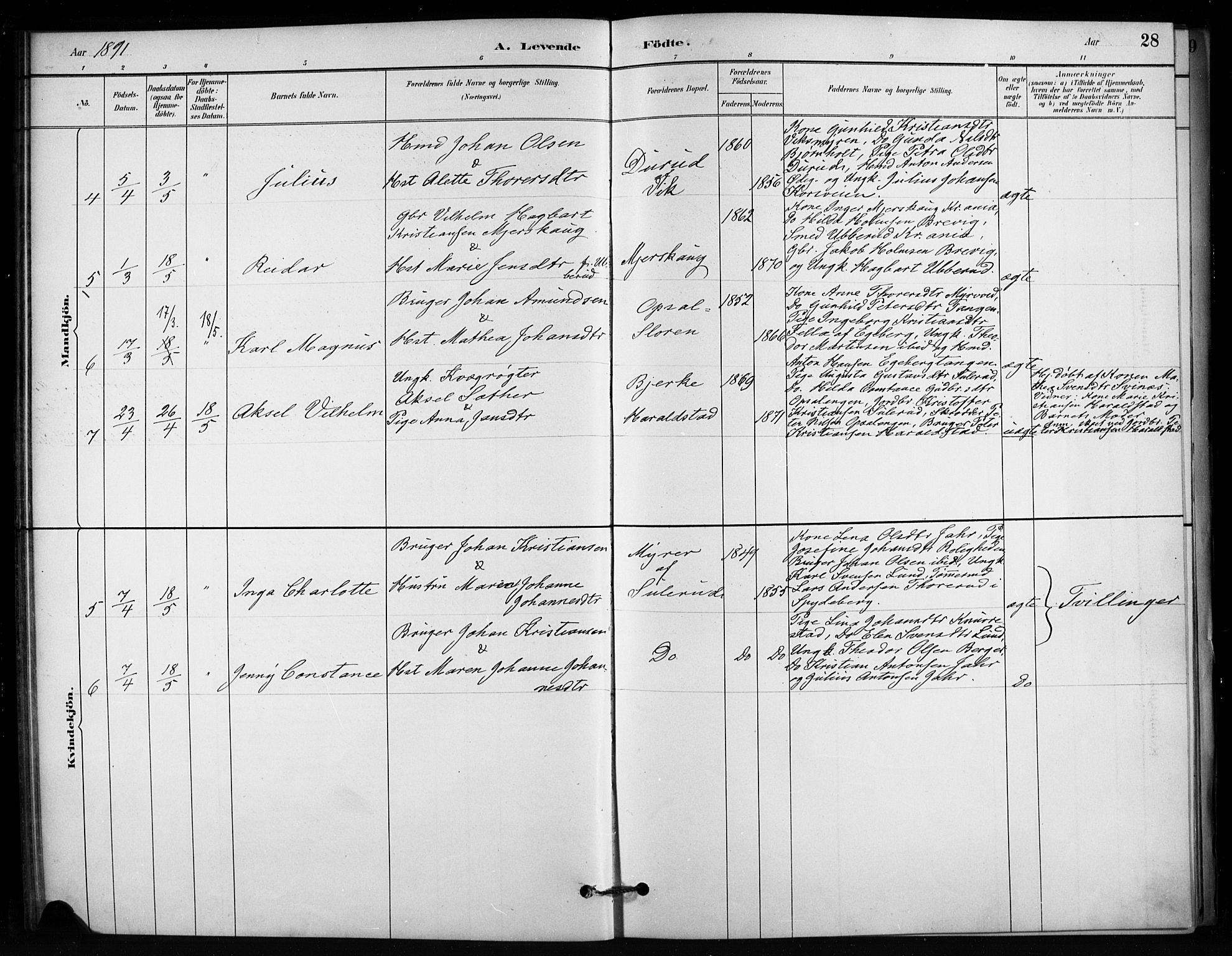 Enebakk prestekontor Kirkebøker, AV/SAO-A-10171c/F/Fb/L0001: Parish register (official) no. II 1, 1877-1902, p. 28