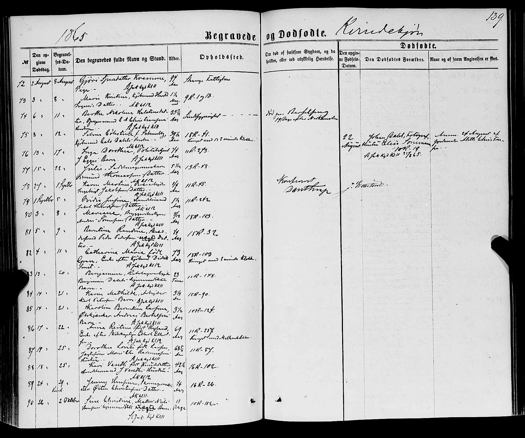 Domkirken sokneprestembete, AV/SAB-A-74801/H/Haa/L0042: Parish register (official) no. E 3, 1863-1876, p. 139