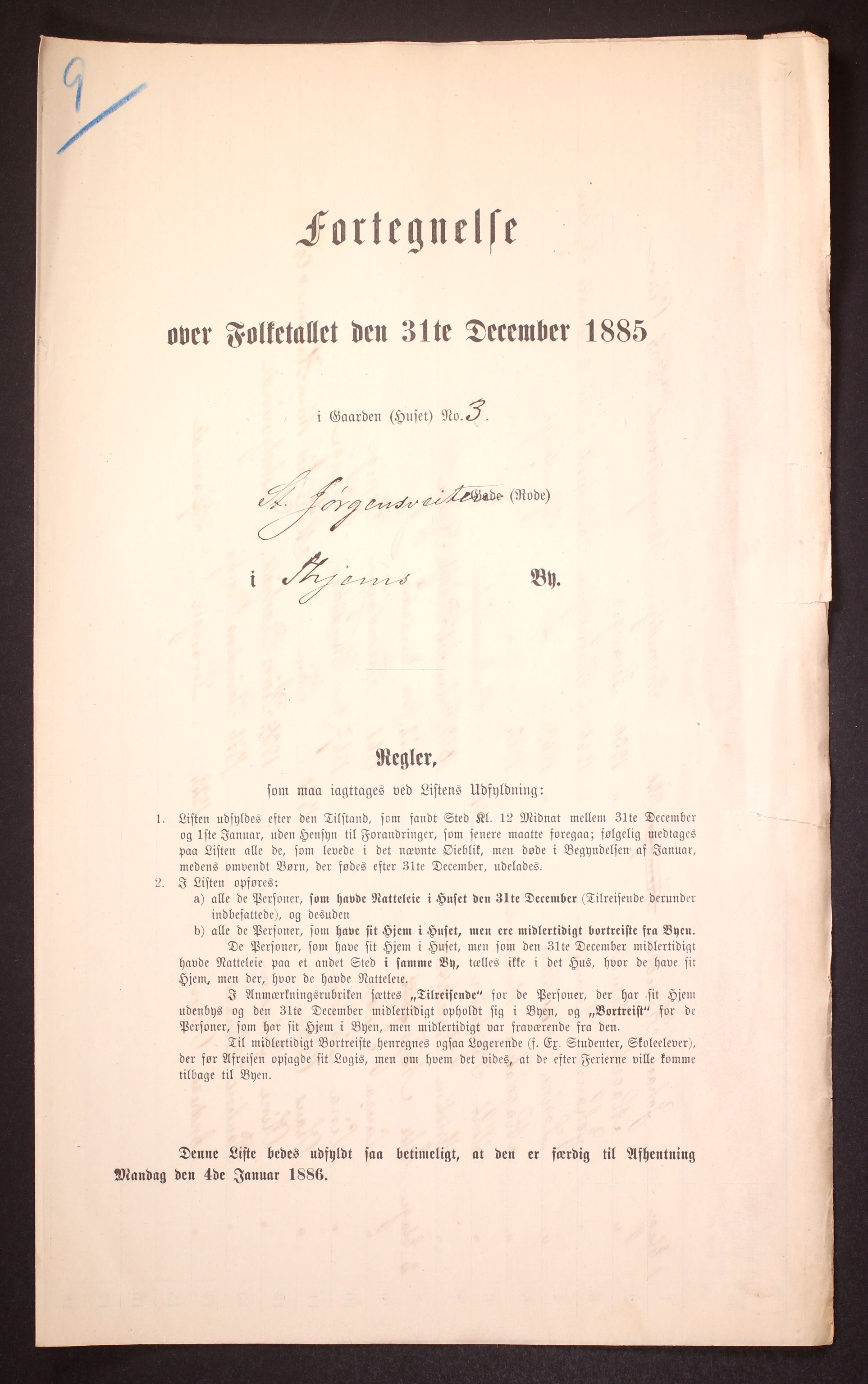 SAT, 1885 census for 1601 Trondheim, 1885, p. 1135