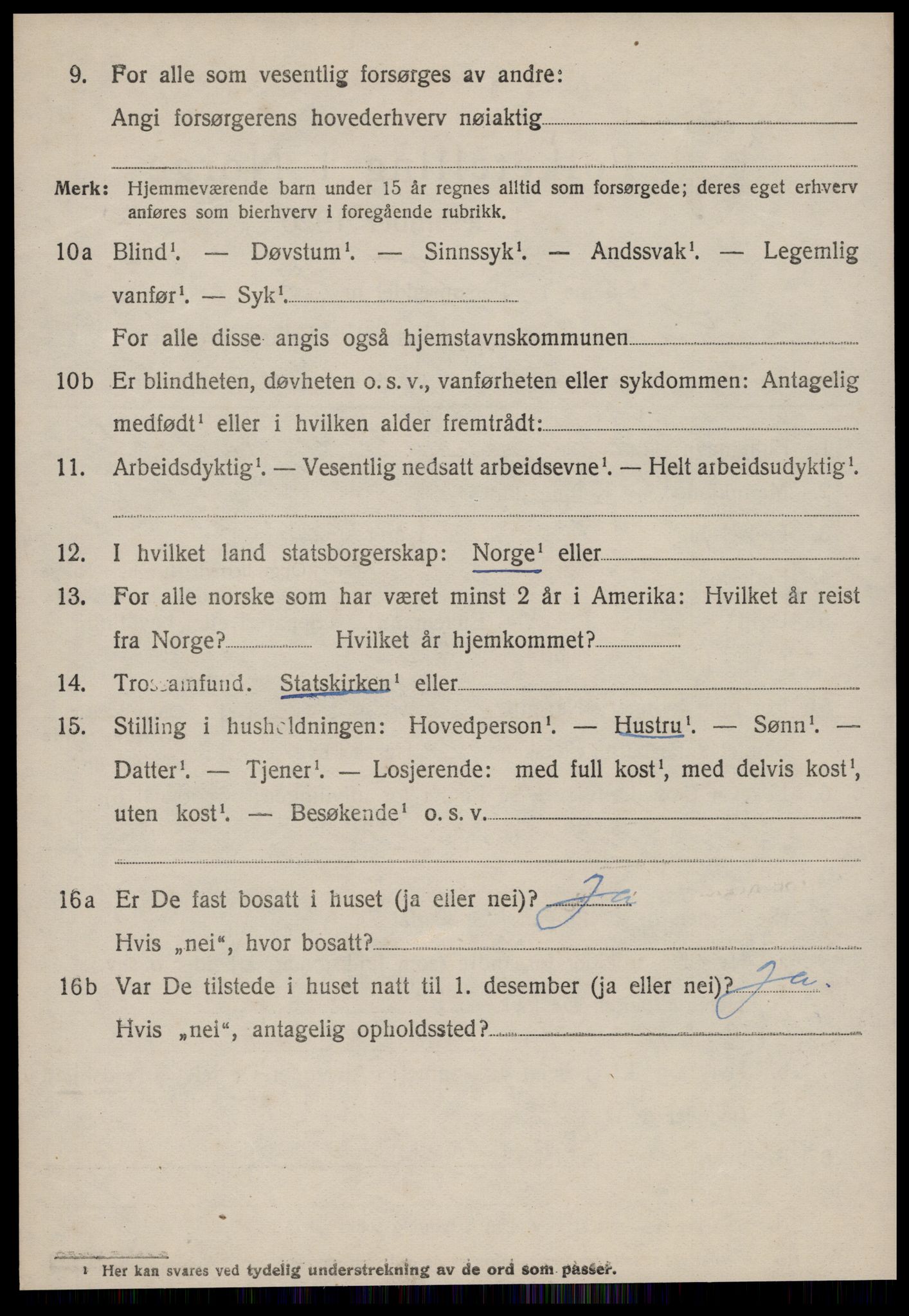 SAT, 1920 census for Sande (MR), 1920, p. 3911