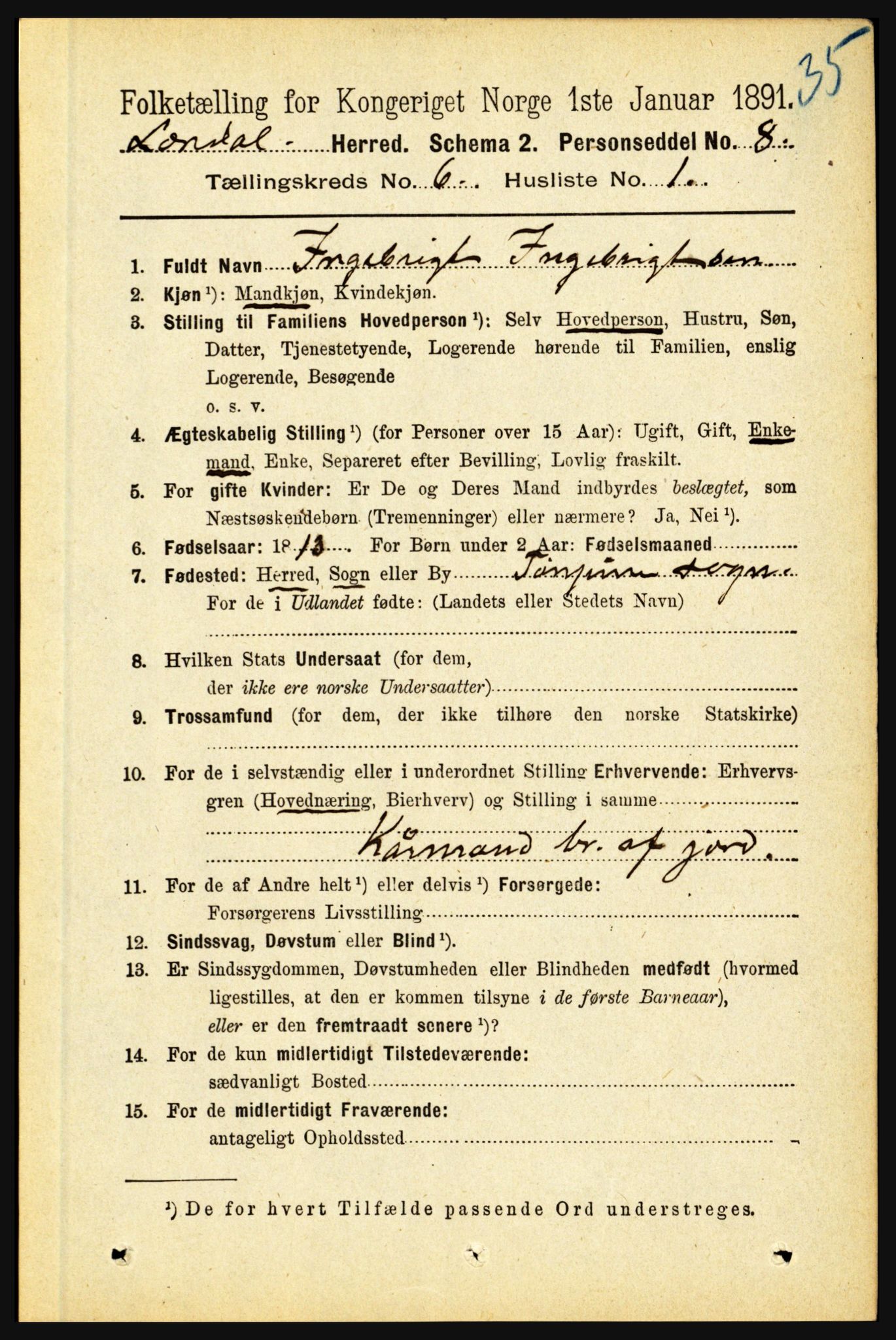 RA, 1891 census for 1422 Lærdal, 1891, p. 471