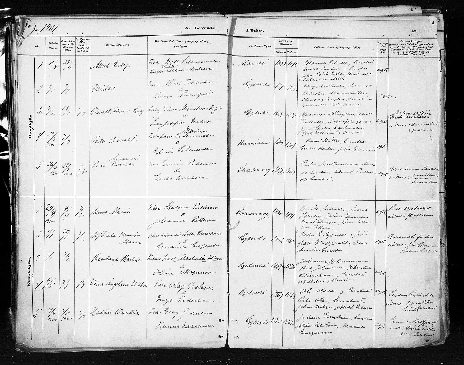 Måsøy sokneprestkontor, SATØ/S-1348/H/Ha/L0005kirke: Parish register (official) no. 5, 1892-1902, p. 63