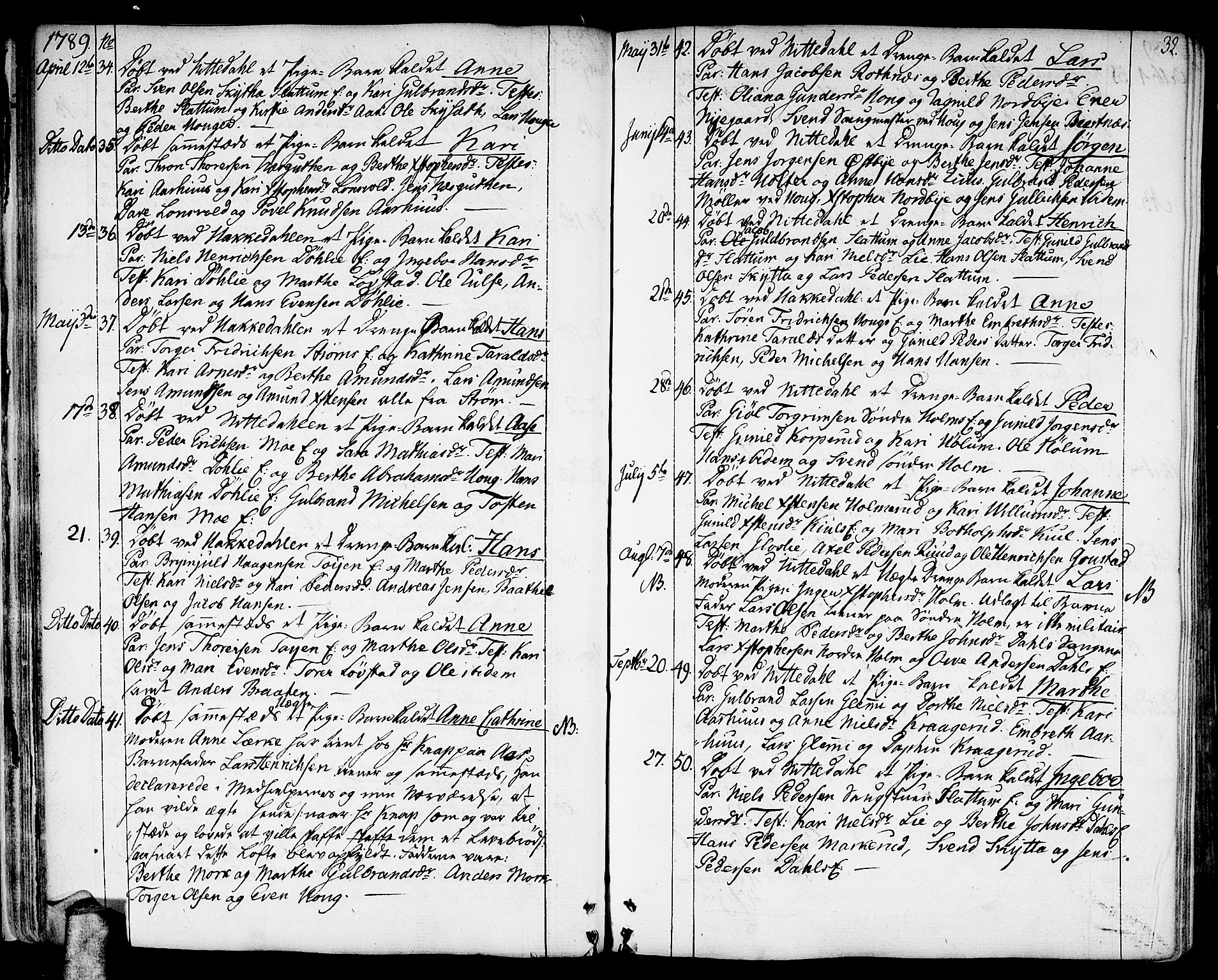 Nittedal prestekontor Kirkebøker, SAO/A-10365a/F/Fa/L0002: Parish register (official) no. I 2, 1779-1814, p. 32