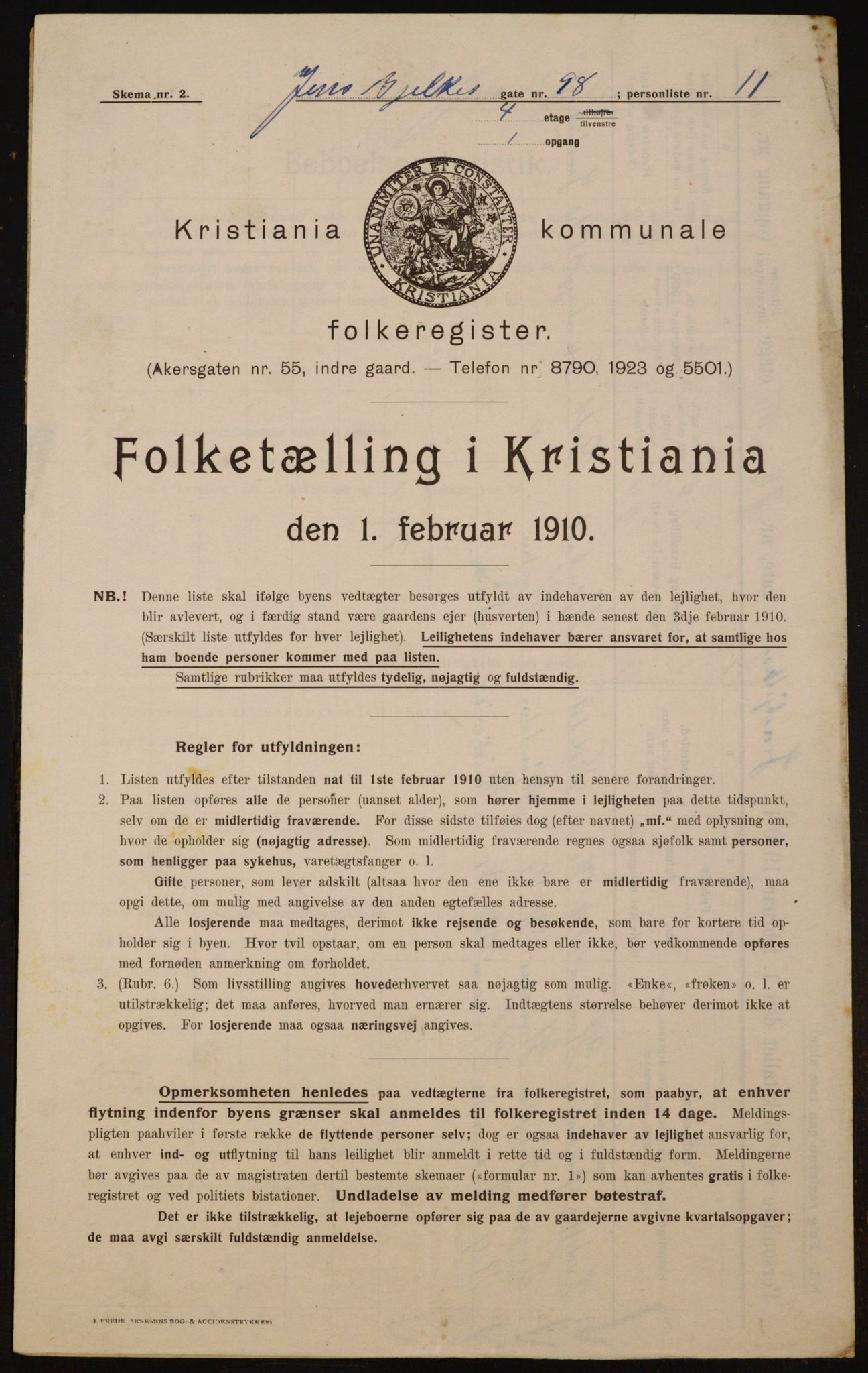 OBA, Municipal Census 1910 for Kristiania, 1910, p. 45471