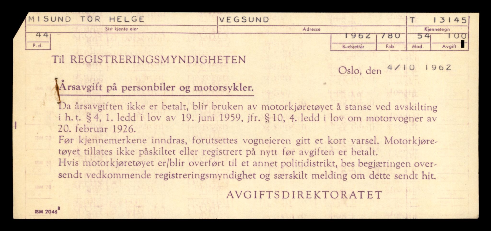 Møre og Romsdal vegkontor - Ålesund trafikkstasjon, AV/SAT-A-4099/F/Fe/L0037: Registreringskort for kjøretøy T 13031 - T 13179, 1927-1998, p. 2257