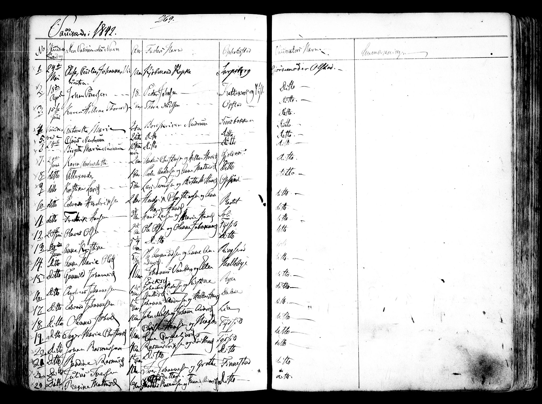 Tune prestekontor Kirkebøker, SAO/A-2007/F/Fa/L0009: Parish register (official) no. 9, 1842-1846, p. 269