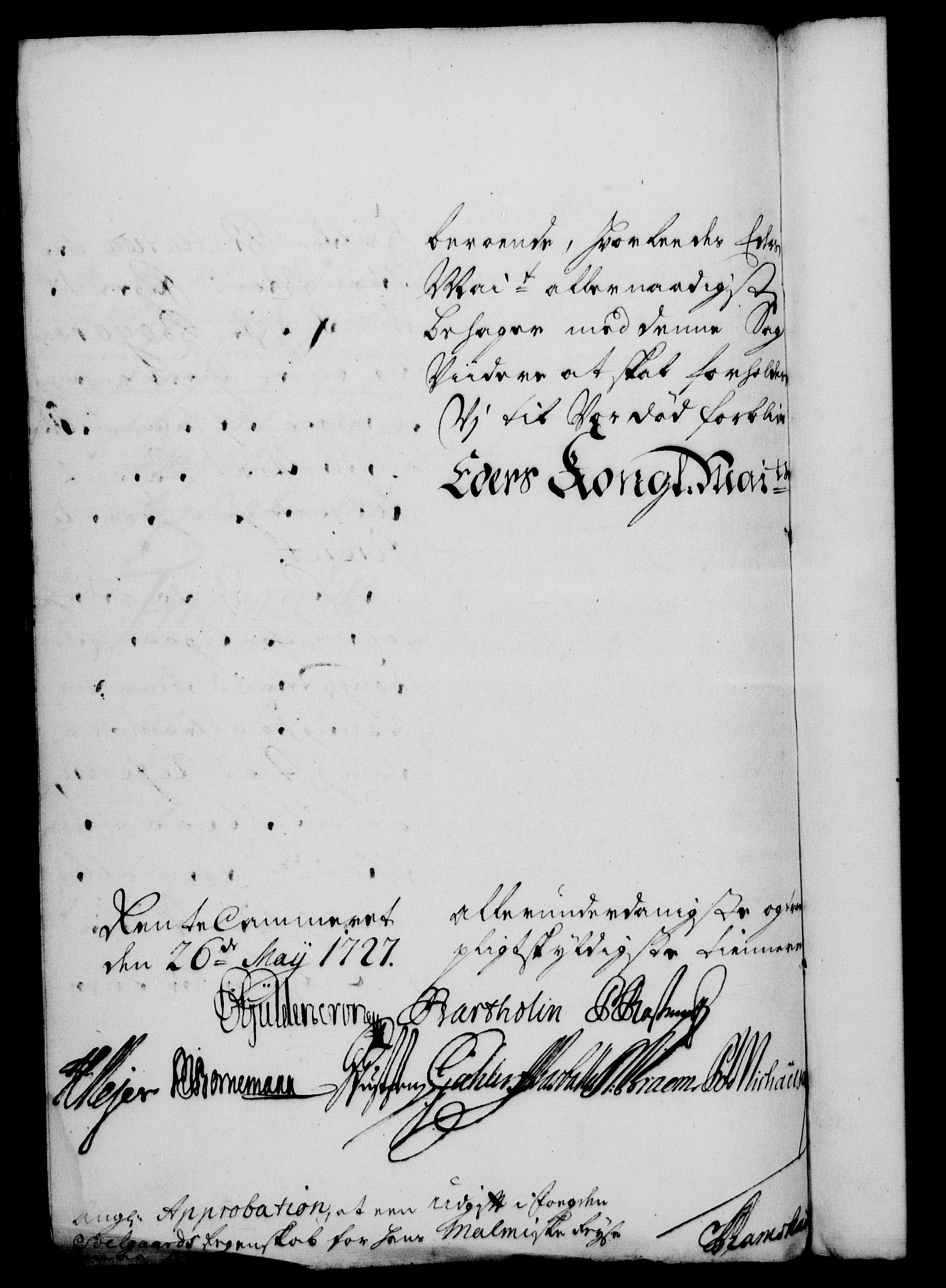 Rentekammeret, Kammerkanselliet, RA/EA-3111/G/Gf/Gfa/L0010: Norsk relasjons- og resolusjonsprotokoll (merket RK 52.10), 1727, p. 574