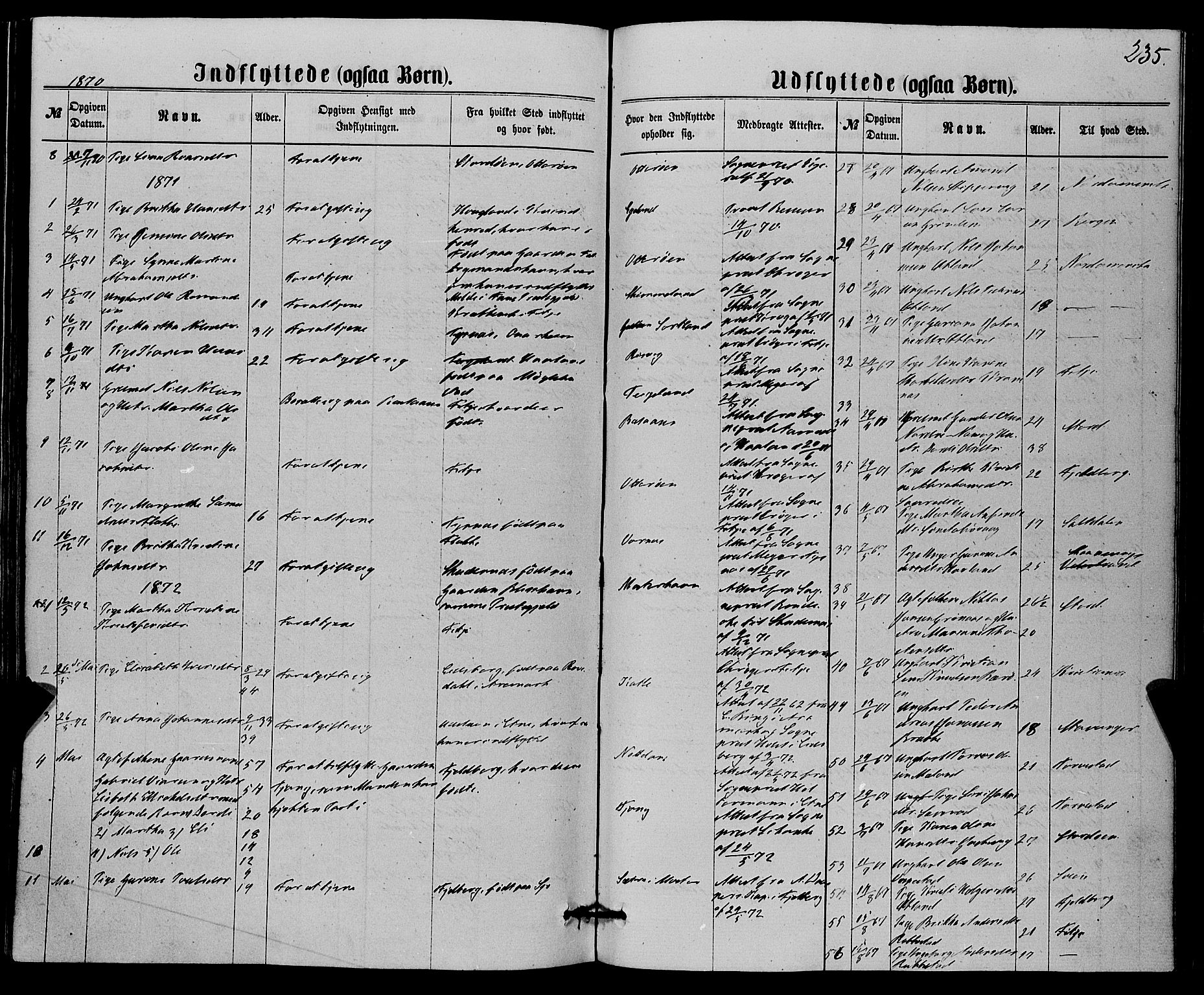 Finnås sokneprestembete, AV/SAB-A-99925/H/Ha/Haa/Haaa/L0008: Parish register (official) no. A 8, 1863-1872, p. 235